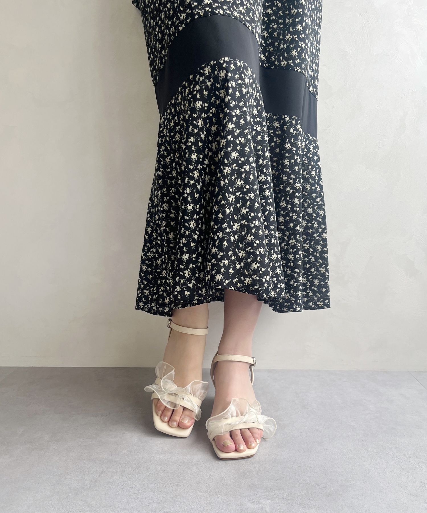 ORiental TRaffic「【WEB限定】フリルストラップヒールサンダル/55210 トレンド 人気 ヒール7cm」|サンダル|