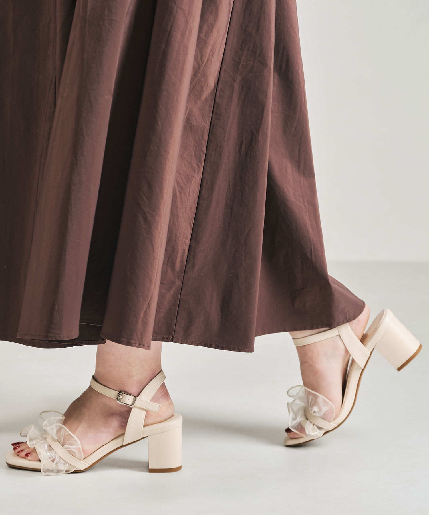 ORiental TRaffic「【WEB限定】フリルストラップヒールサンダル/55210 トレンド 人気 ヒール7cm」|サンダル|