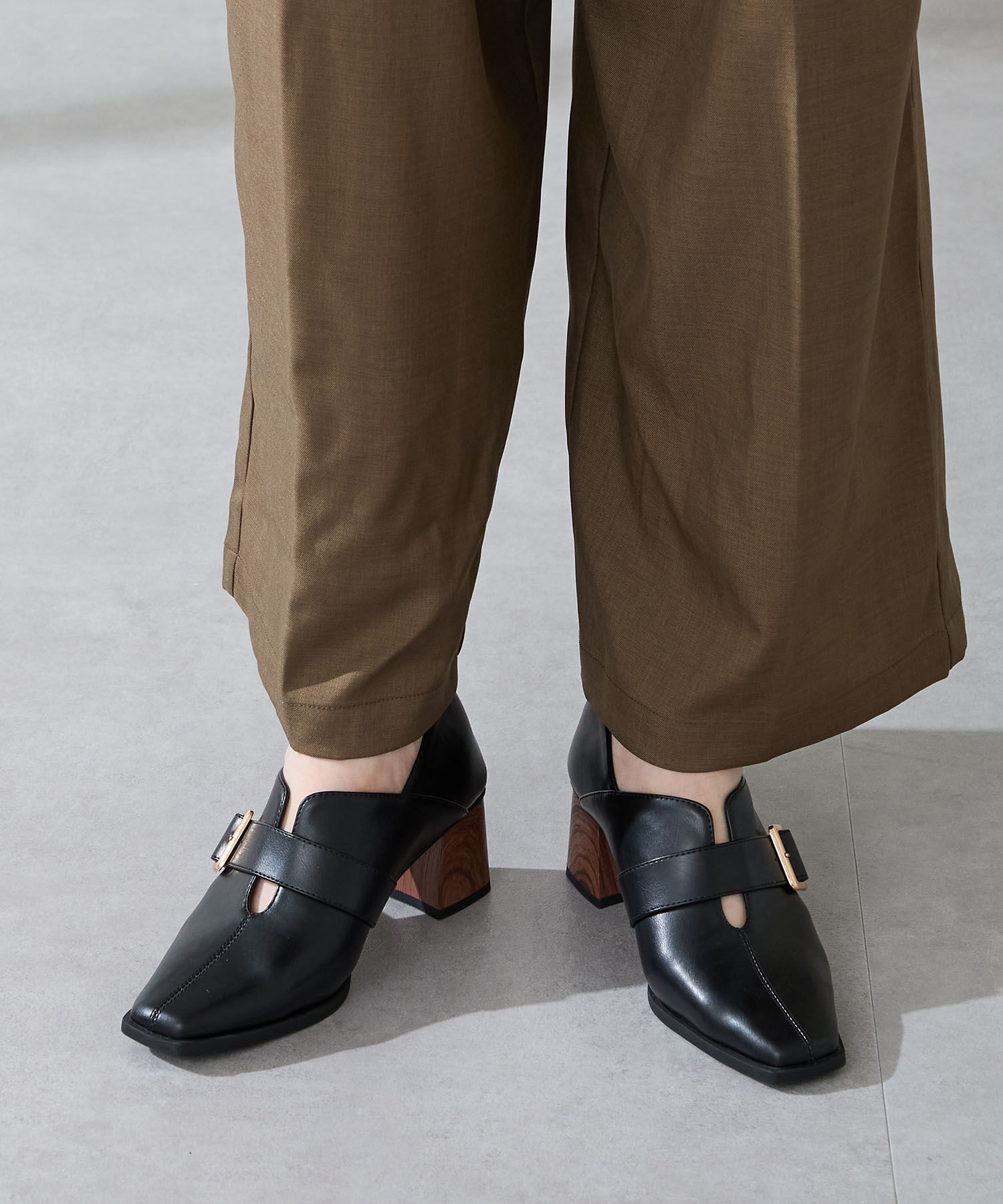 ORiental TRaffic「ウッドヒールベルトパンプス/51303」|パンプス|