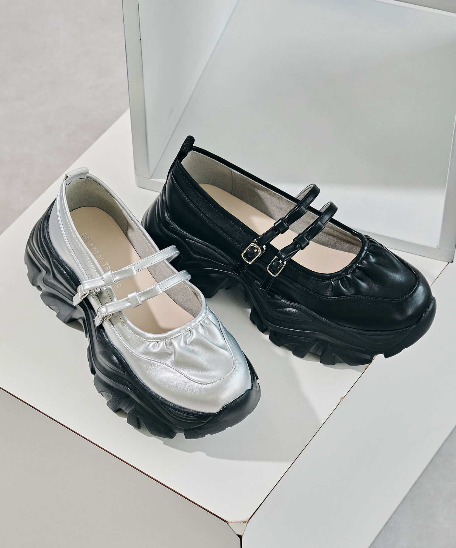 ORiental TRaffic「ダブルリボンスニーカーソールシューズ/51307」|スニーカー|SILVER