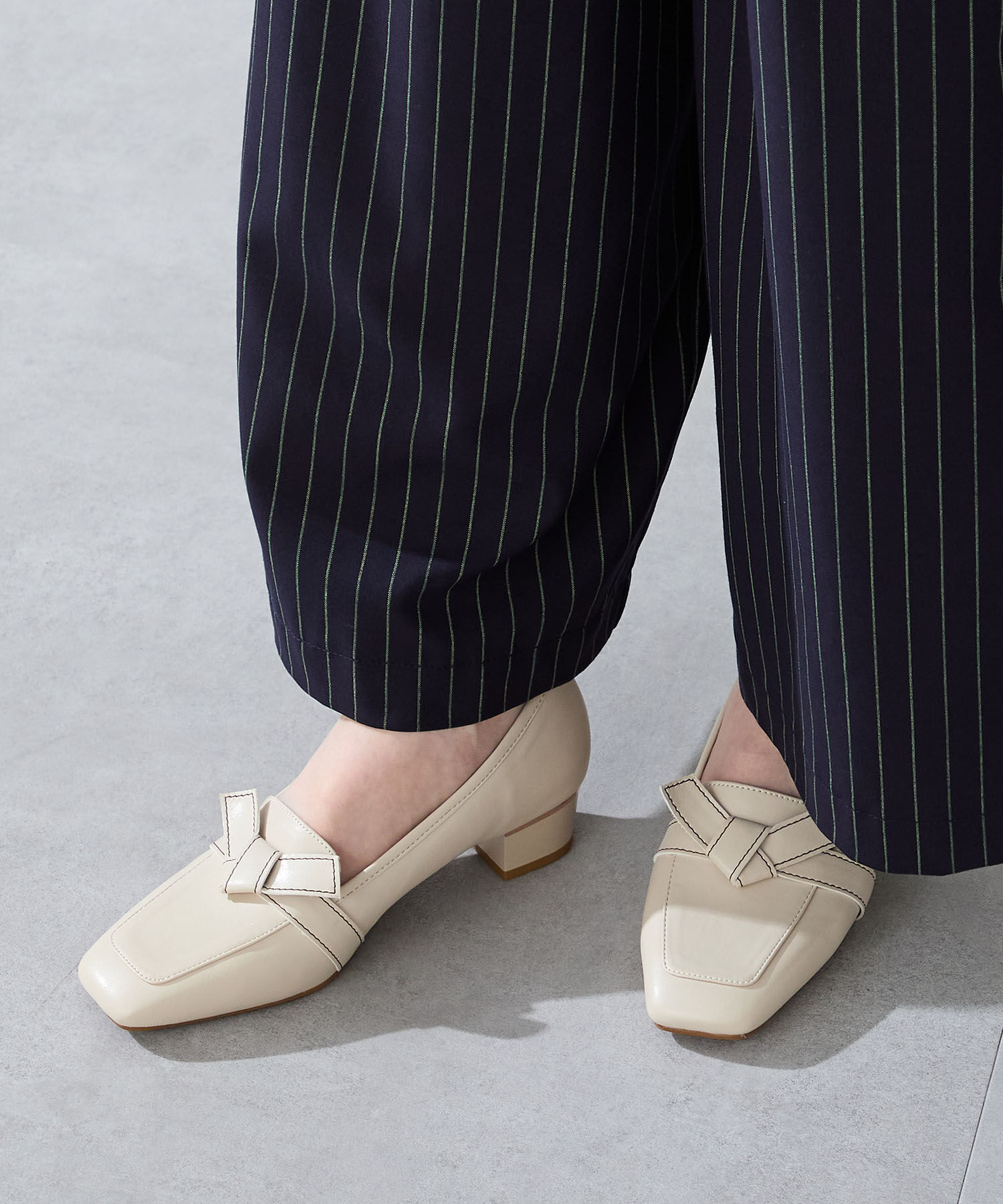 ORiental TRaffic「【WEB限定】リボンデザイン 甲深パンプス /55301 ヒール3.5ｃｍ ヒールローファー」|パンプス|