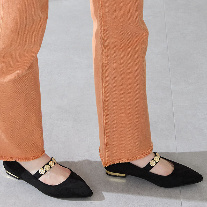 ORiental TRaffic「コインモチーフ ストラップパンプス /51308 ヒール1.8ｃｍ フラット」|パンプス|