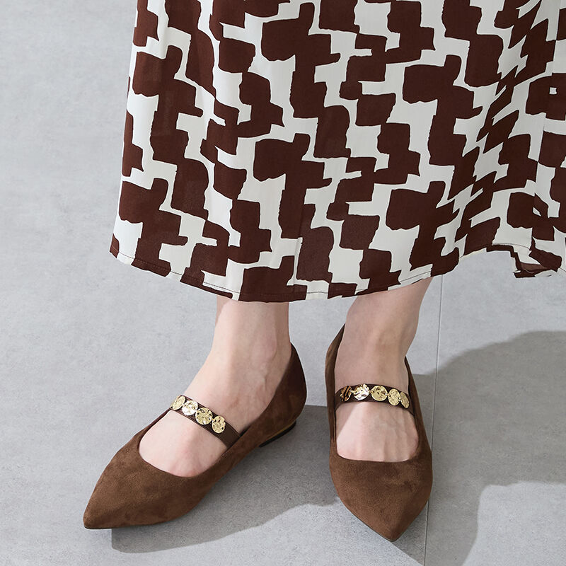 ORiental TRaffic「コインモチーフ ストラップパンプス /51308 ヒール1.8ｃｍ フラット」|パンプス|