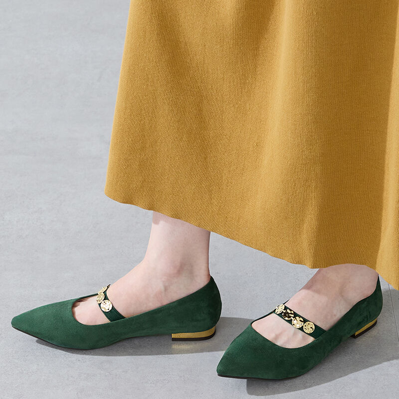 ORiental TRaffic「コインモチーフ ストラップパンプス /51308 ヒール1.8ｃｍ フラット」|パンプス|