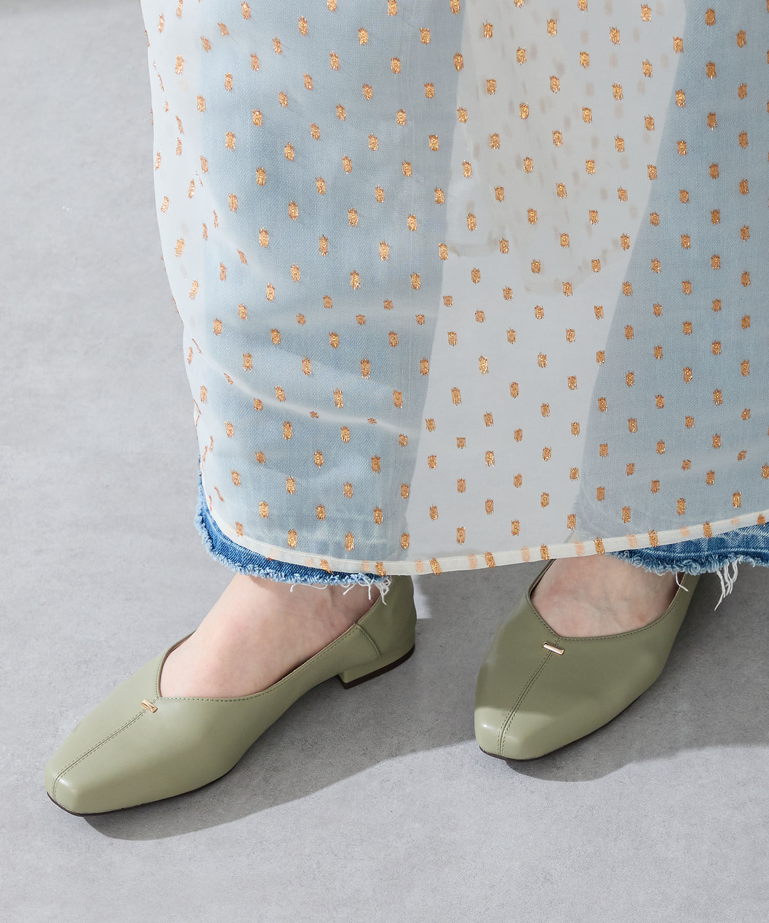 ORiental TRaffic「ゴールドパーツVカットバブーシュ/51312」|パンプス|