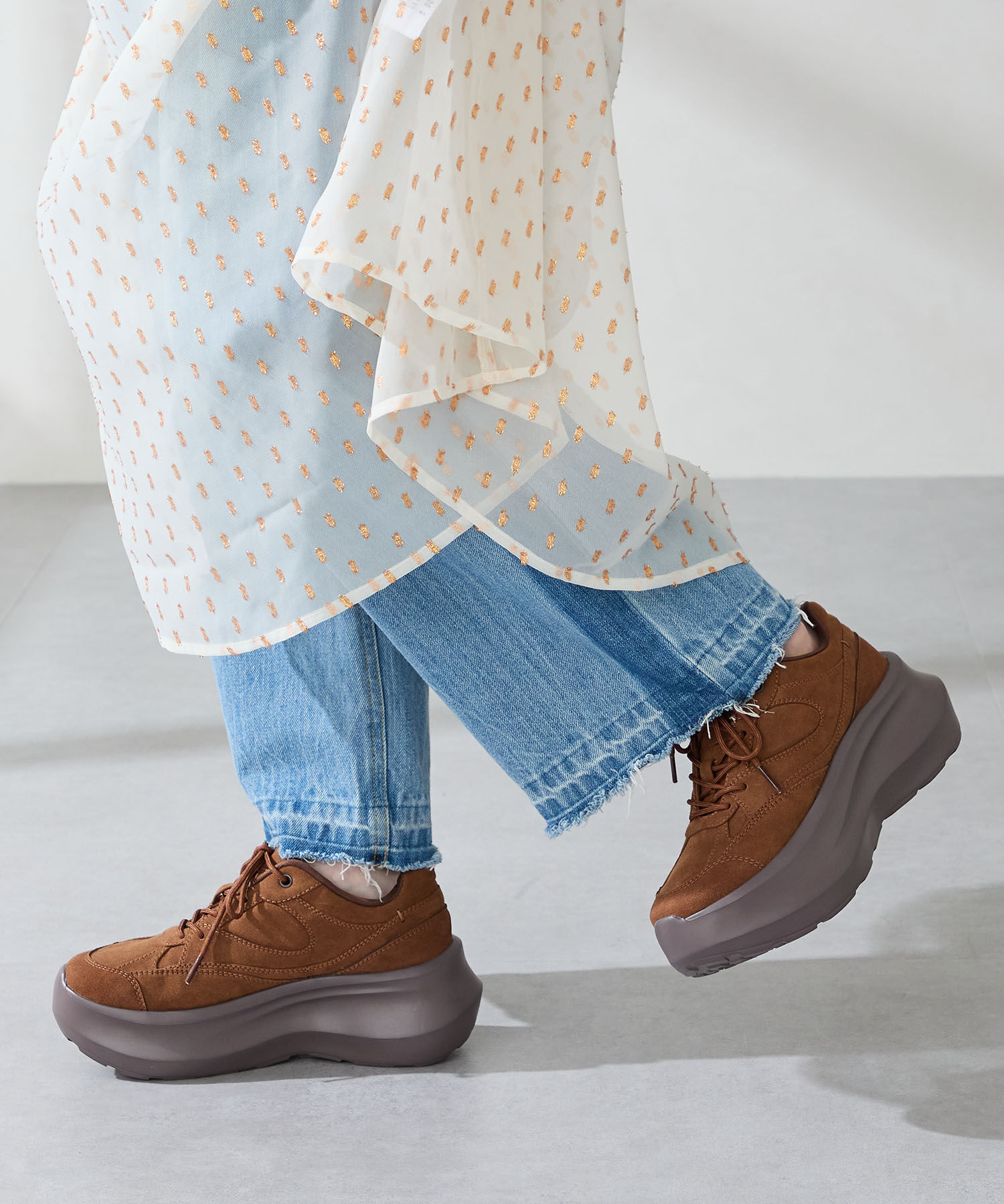 ORiental TRaffic「スエードボリュームソールスニーカー/OT3774」|スニーカー|BROWN