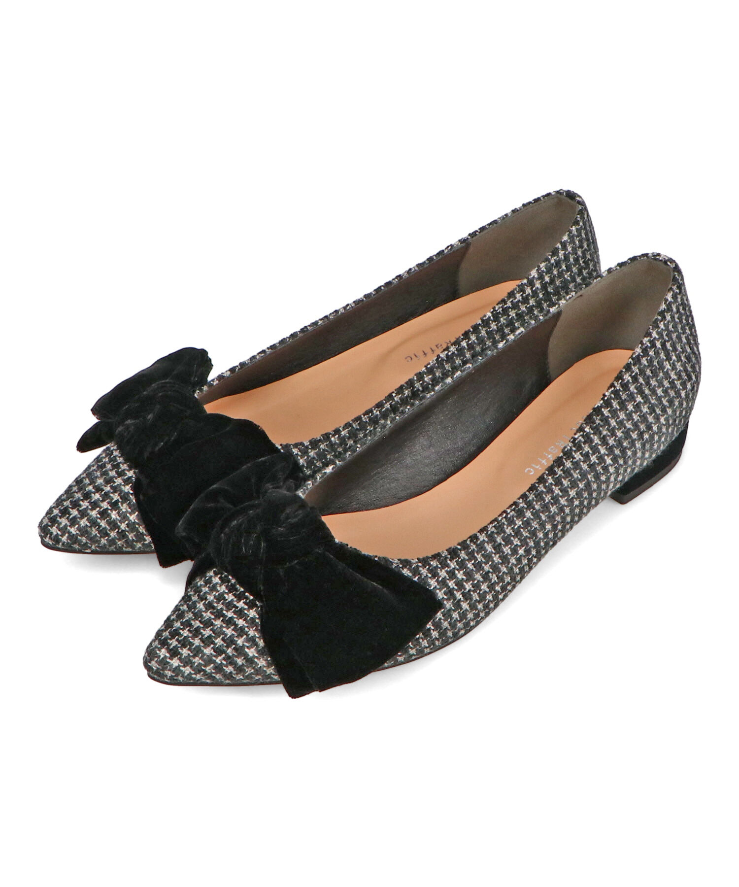ORiental TRaffic「ベロアリボン&times;ツイード フラット パンプス /51302」|パンプス|