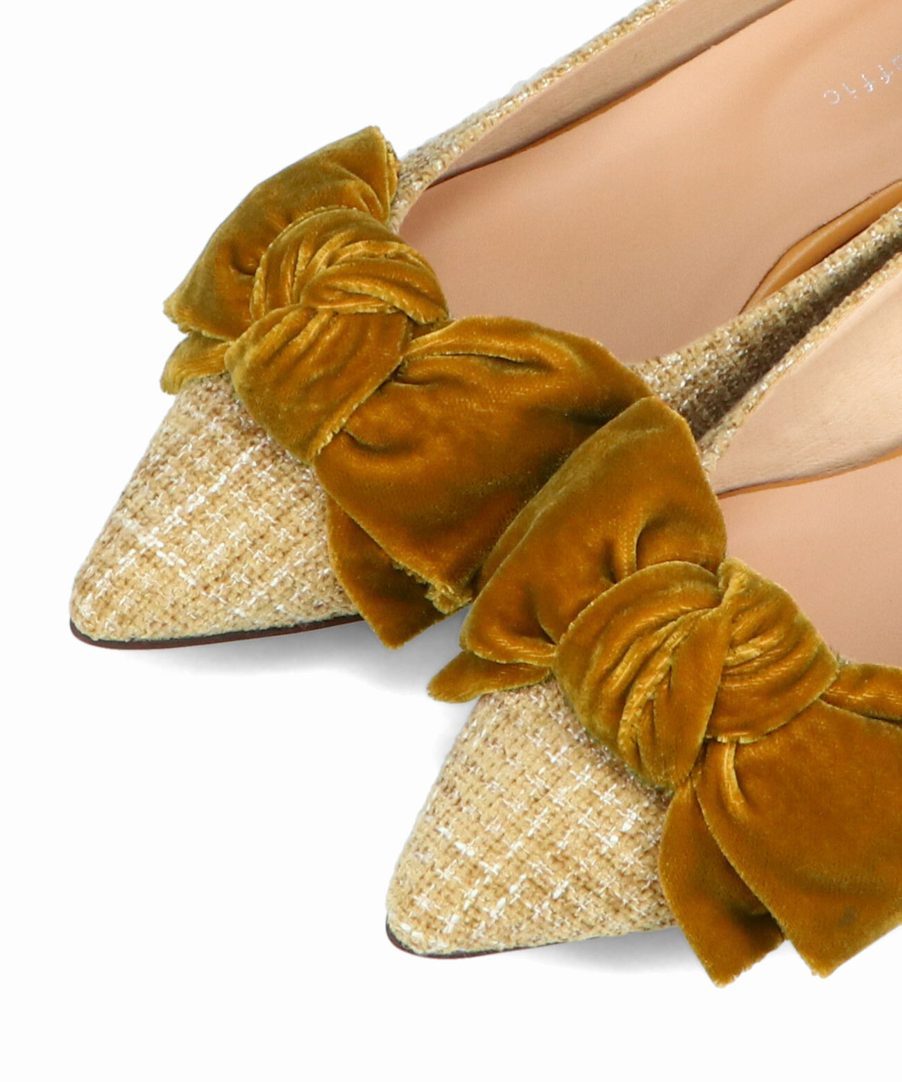 ORiental TRaffic「ベロアリボン&times;ツイード フラット パンプス /51302」|パンプス|