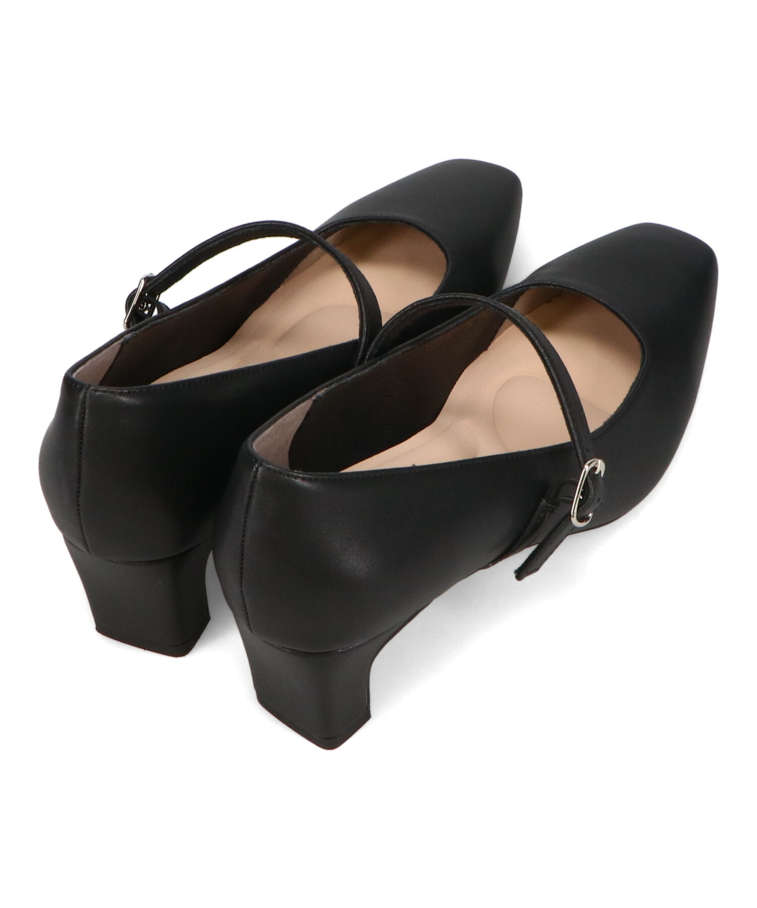 ORiental TRaffic「 スクエアトゥ ストラップ ヒール パンプス /R-3006 オフィス 就活 冠婚葬祭」|パンプス|