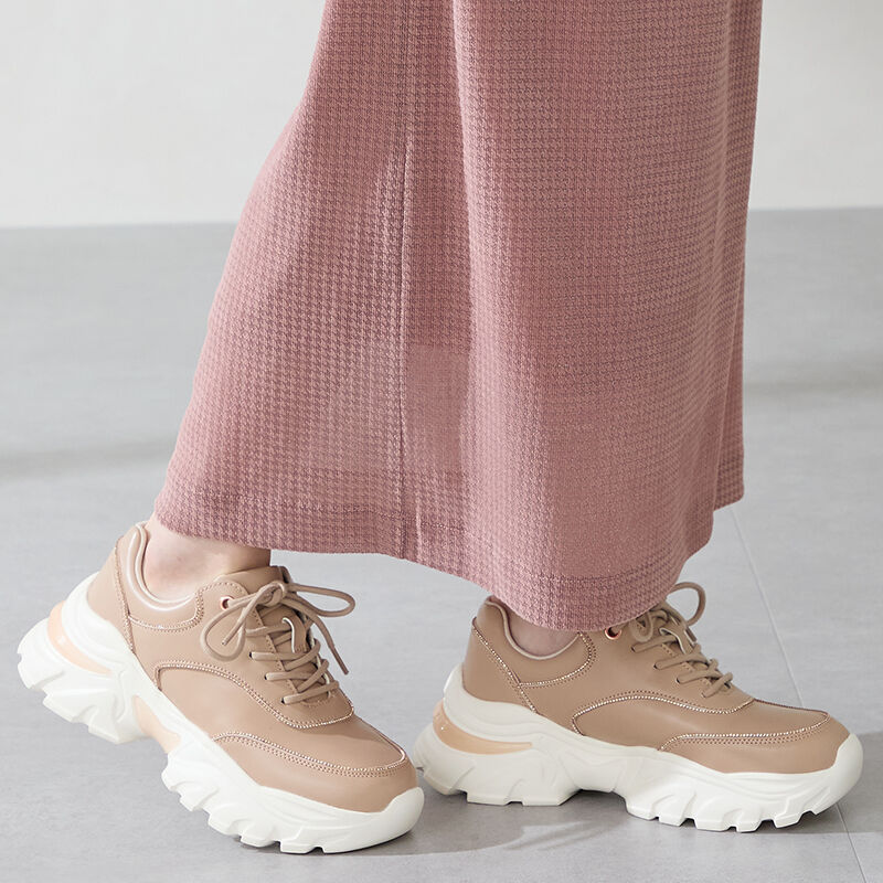 ORiental TRaffic「 ラインストーン 切替 ダッド スニーカー /OT3769 厚底」|スニーカー|