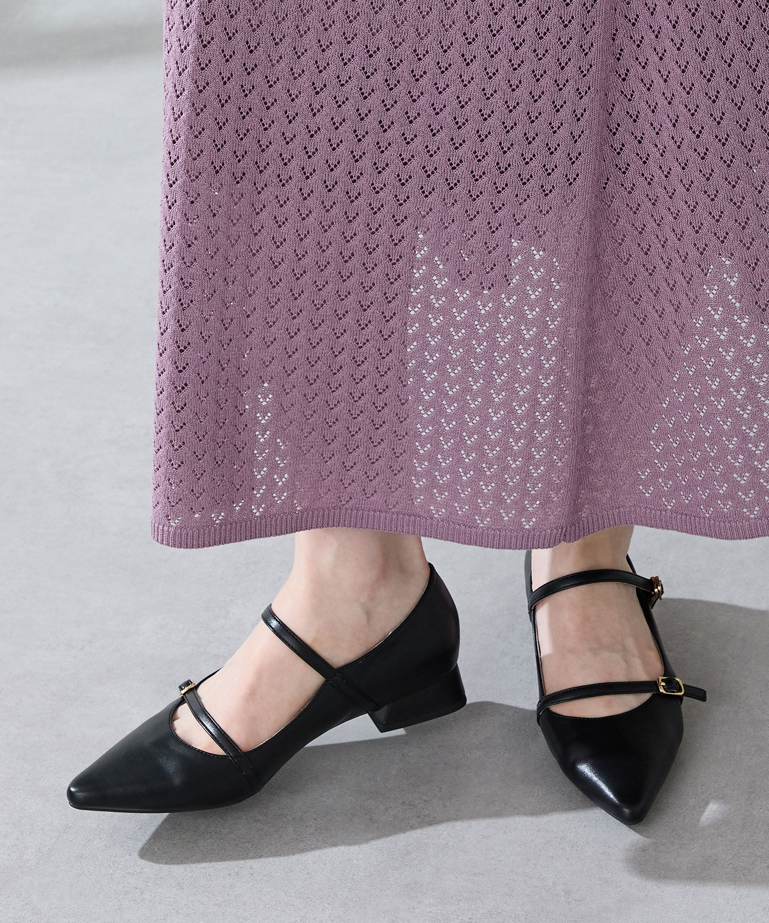 ORiental TRaffic「ポインテッドトゥダブルストラップパンプス/51306」|パンプス|