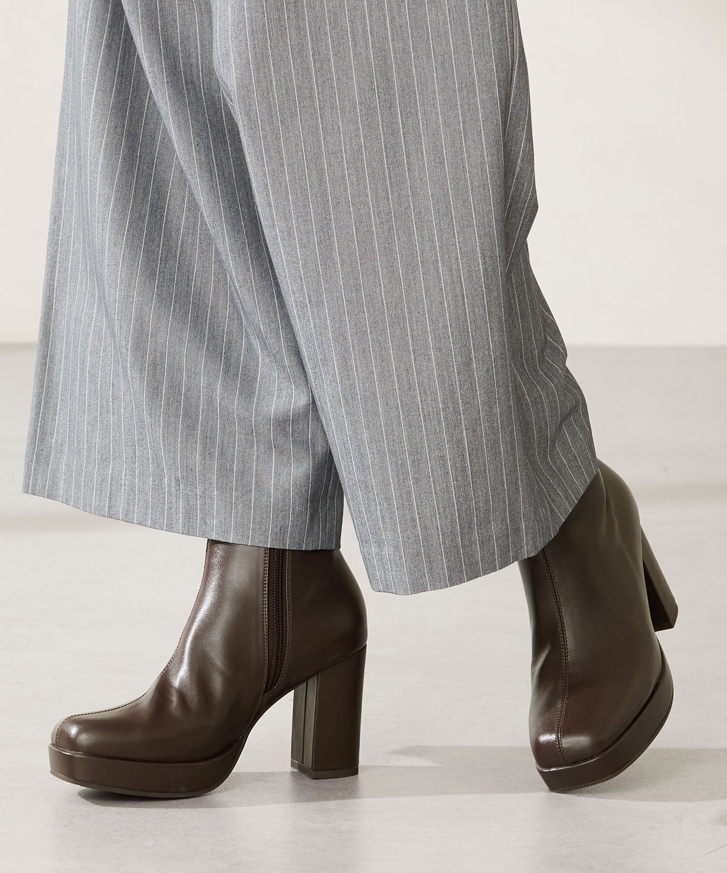 ORiental TRaffic「プラットフォームヒールショートブーツ/51410」|ショートブーツ|BROWN