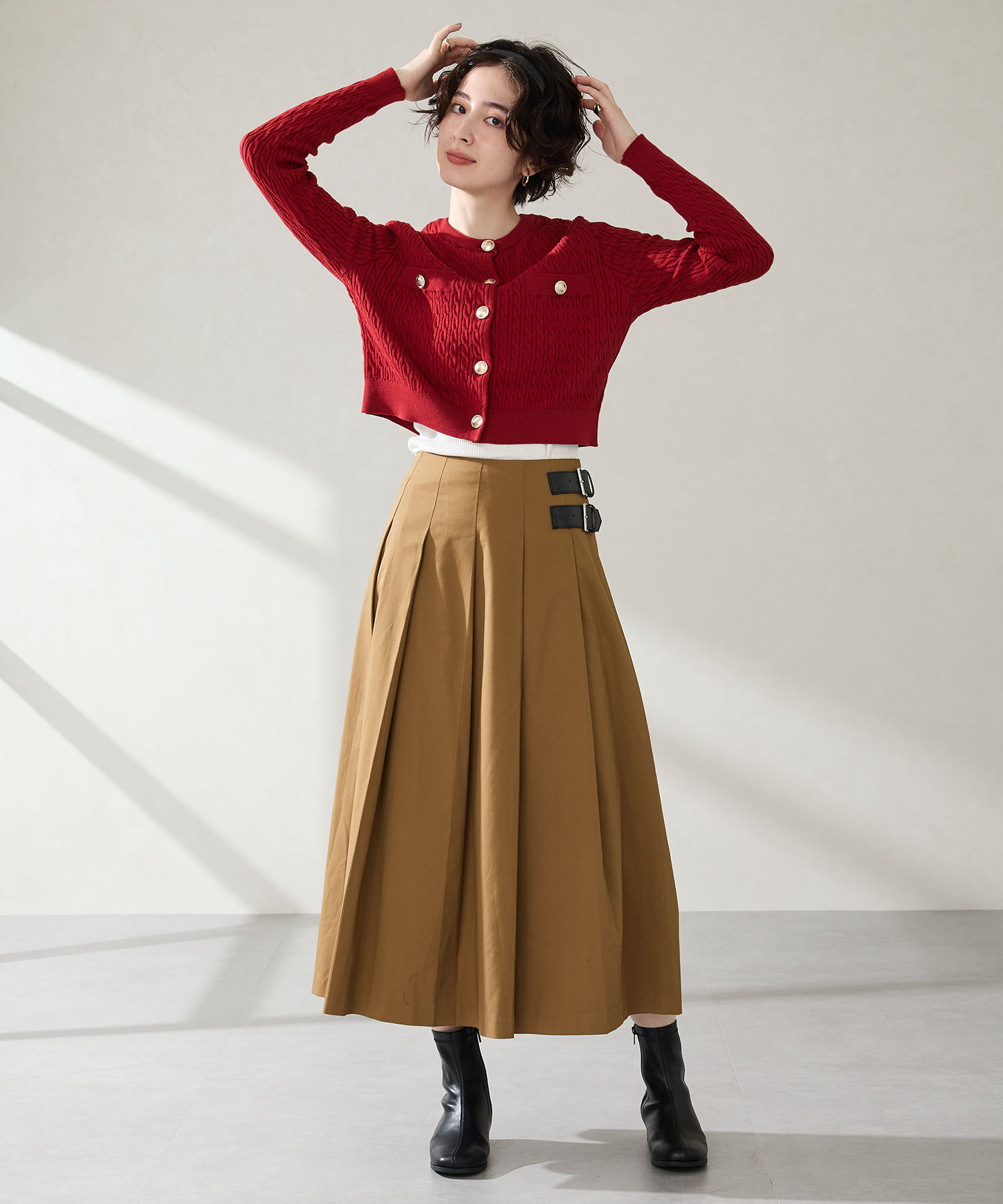 WA Oriental TRaffic「ヒールパーツ ストレッチ ブーツ /52402 シンプル 通勤 ショートブーツ」|ショートブーツ|