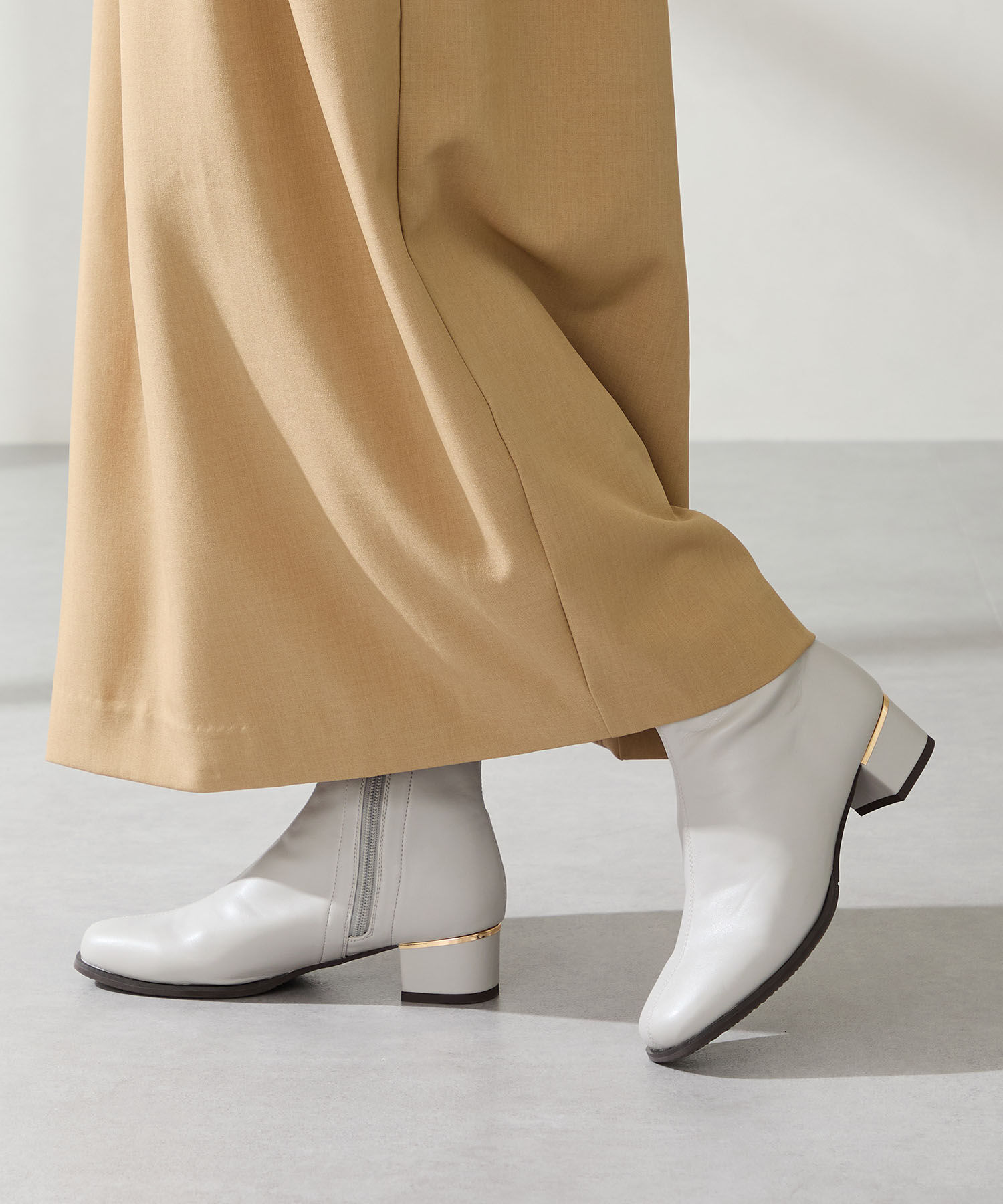 WA Oriental TRaffic「ヒールパーツ ストレッチ ブーツ /52402 シンプル 通勤 ショートブーツ」|ショートブーツ|