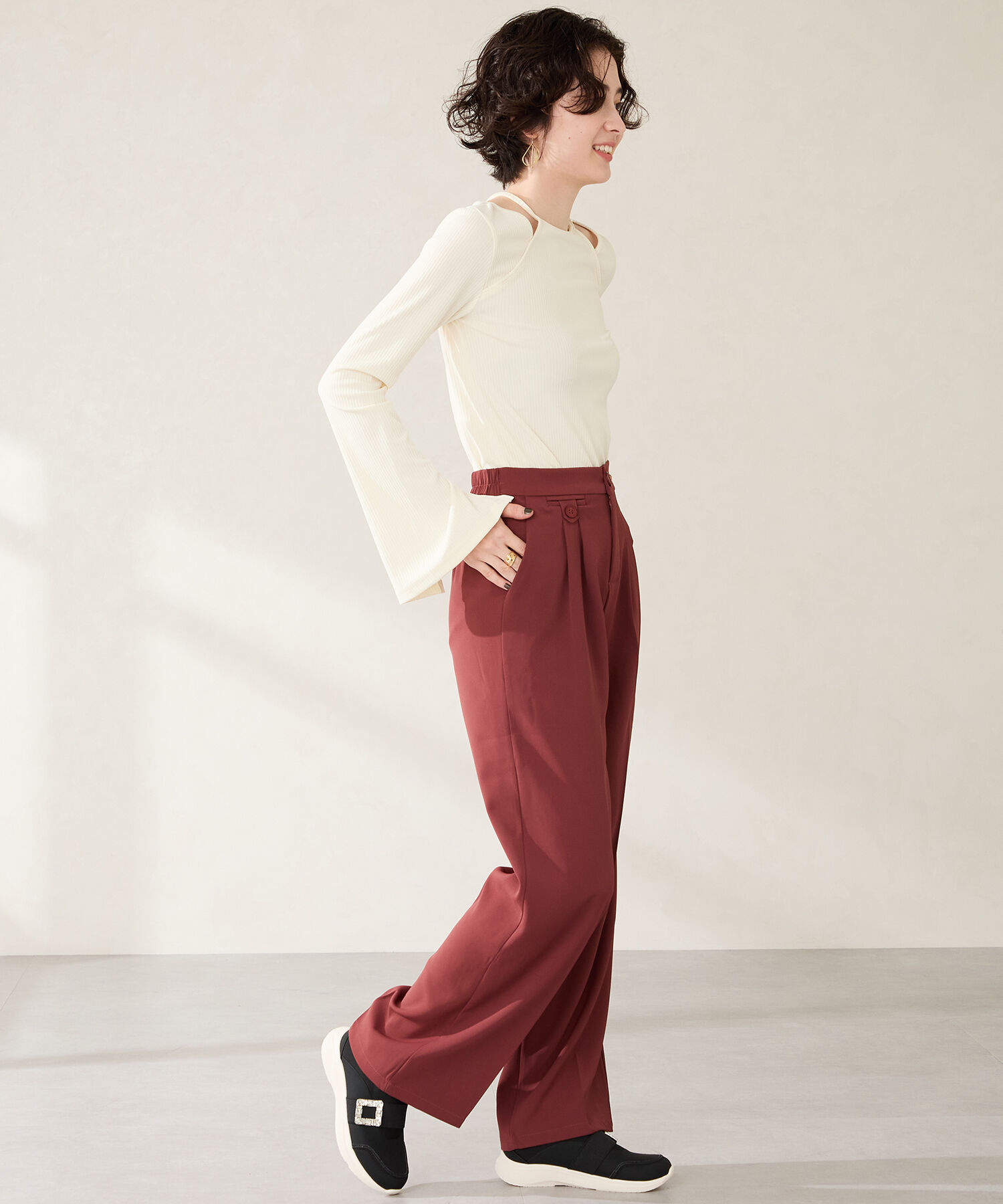 ORiental TRaffic「【 瞬間フィット 】ビジューバックルスニーカー/OT3777」|スニーカー|