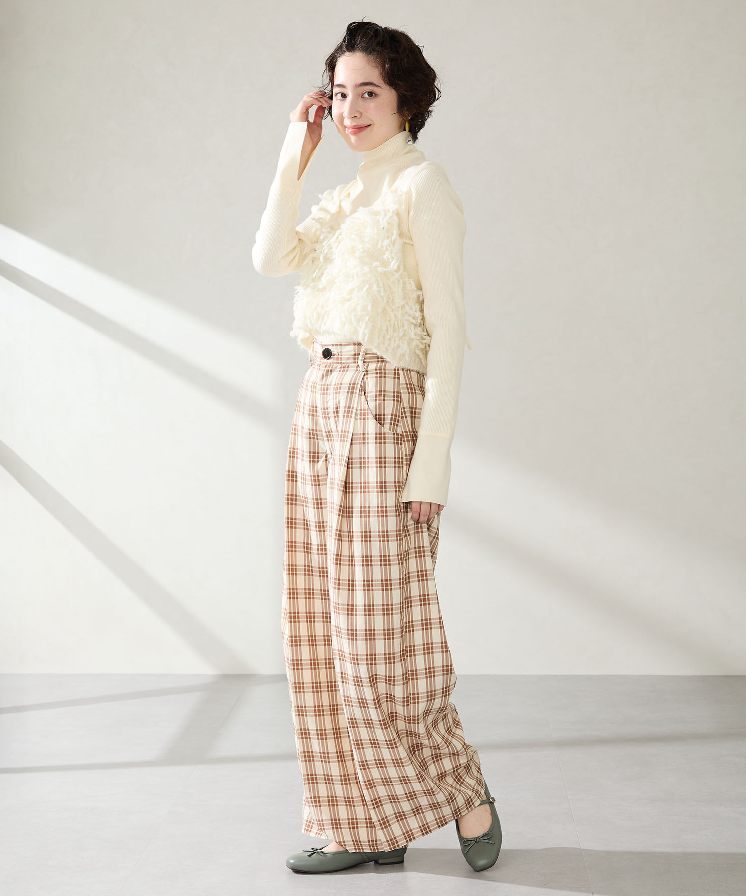 WA Oriental TRaffic「 メリージェーン バレエ パンプス /52313 防寒 起毛 ファー ゴムストラップ」|パンプス|