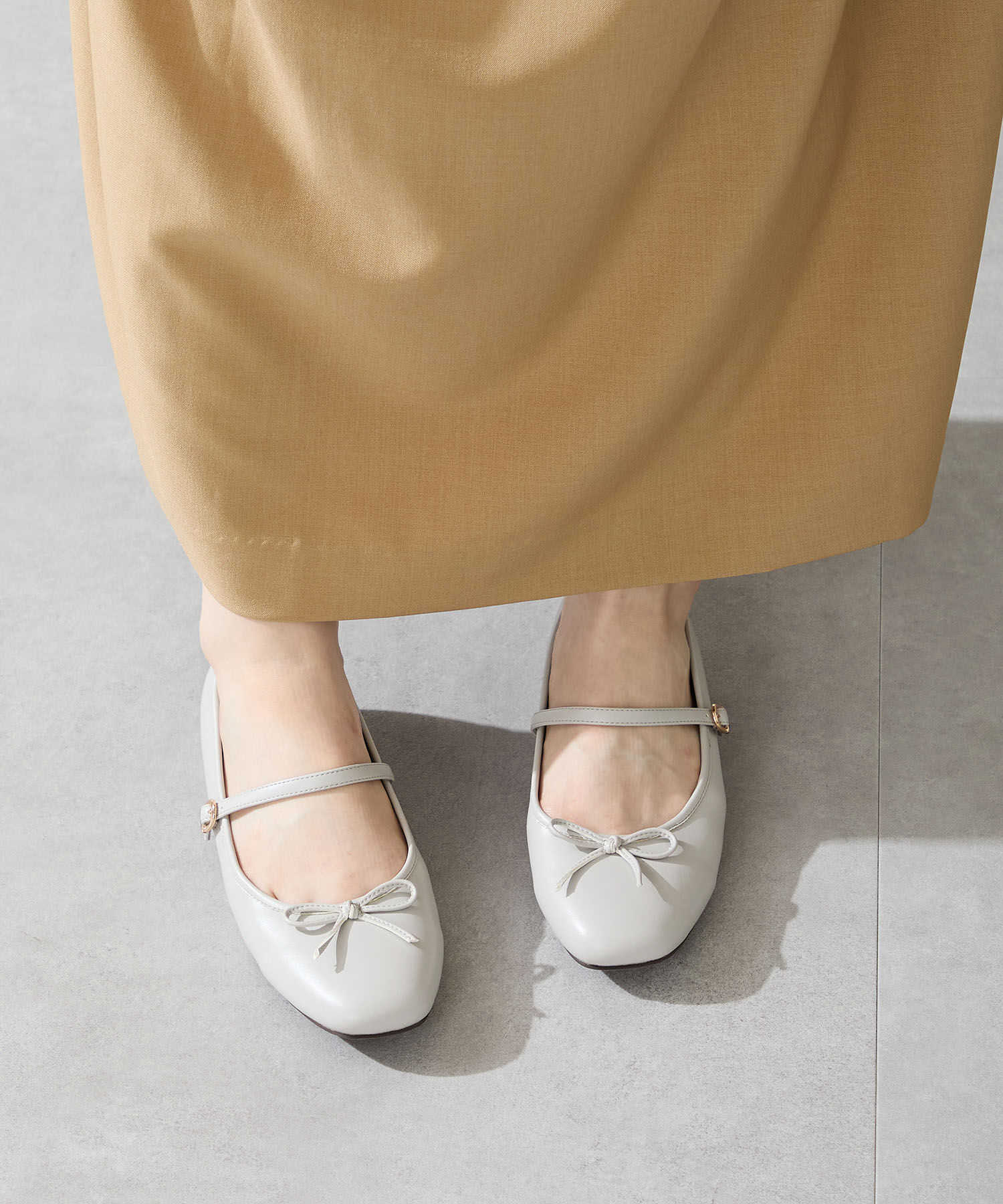 WA Oriental TRaffic「 メリージェーン バレエ パンプス /52313 防寒 起毛 ファー ゴムストラップ」|パンプス|