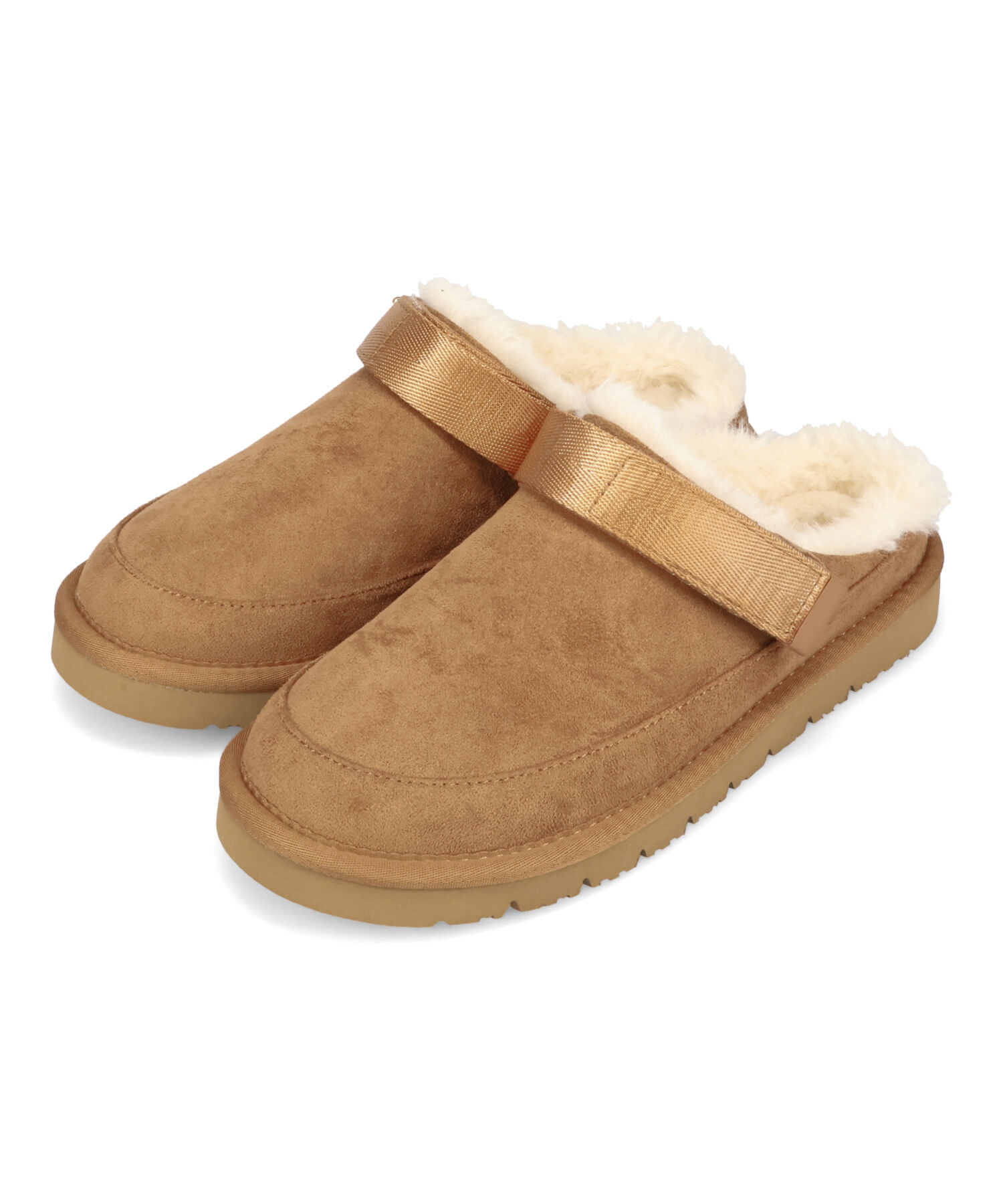 ORiental TRaffic「【 厚底 ・ 軽量 】 ムートン ベルト サンダル /55302 もこもこ 暖かい 防寒」|モカシン|