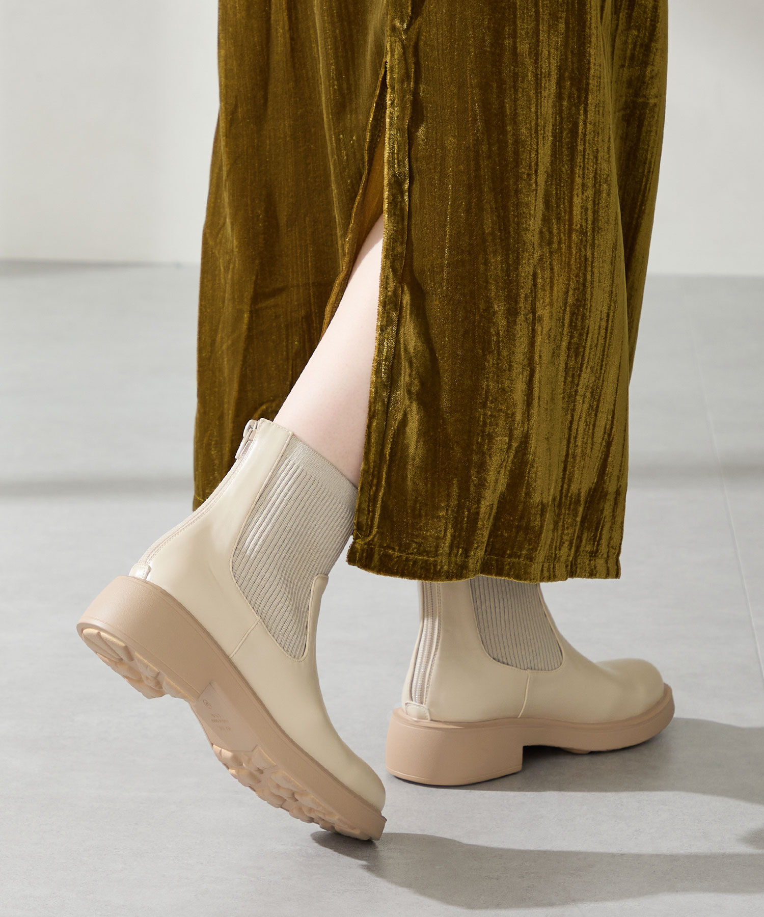 WA Oriental TRaffic「リブニットバックジップブーツ/52407」|ショートブーツ|