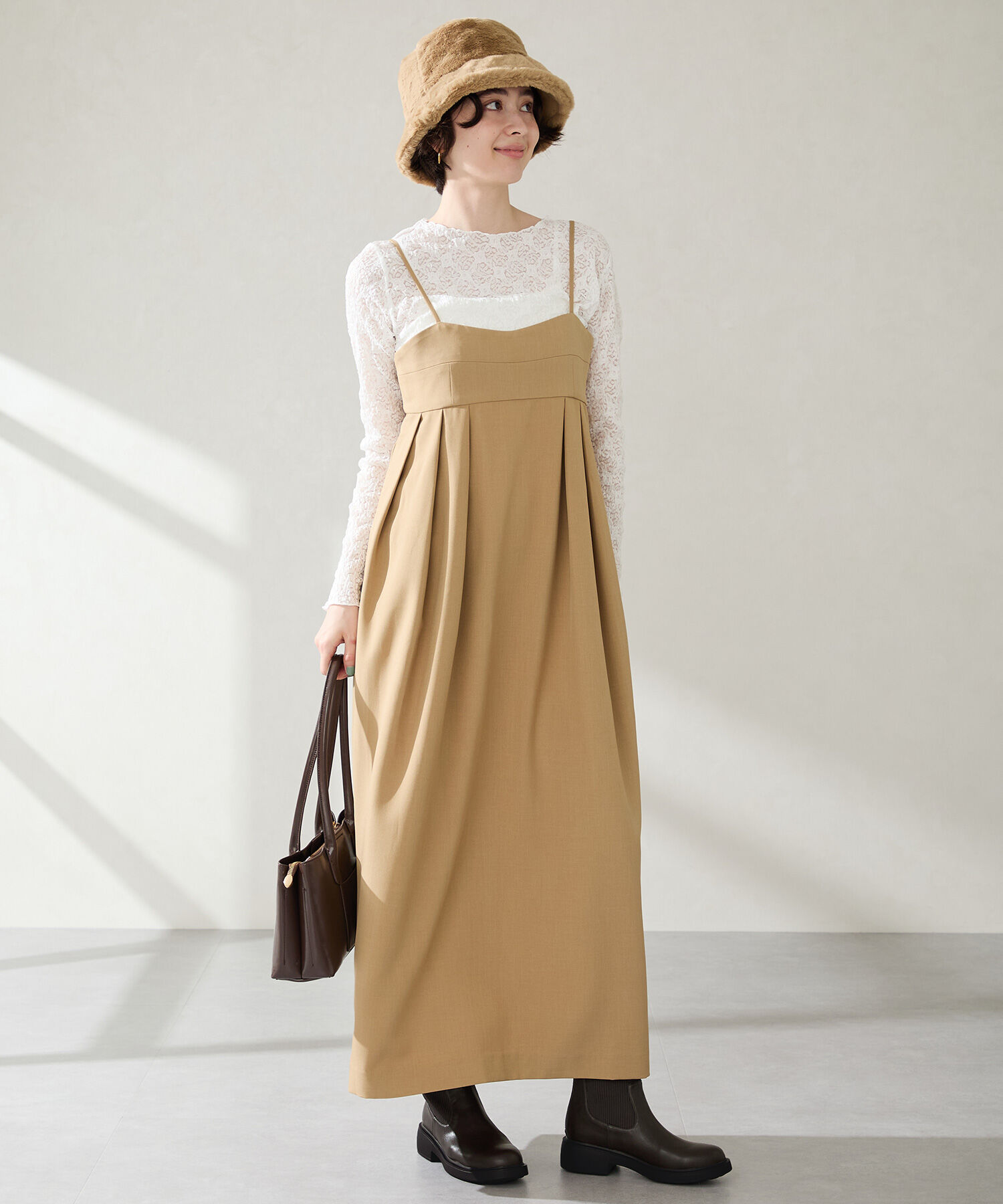 WA Oriental TRaffic「リブニットバックジップブーツ/52407」|ショートブーツ|