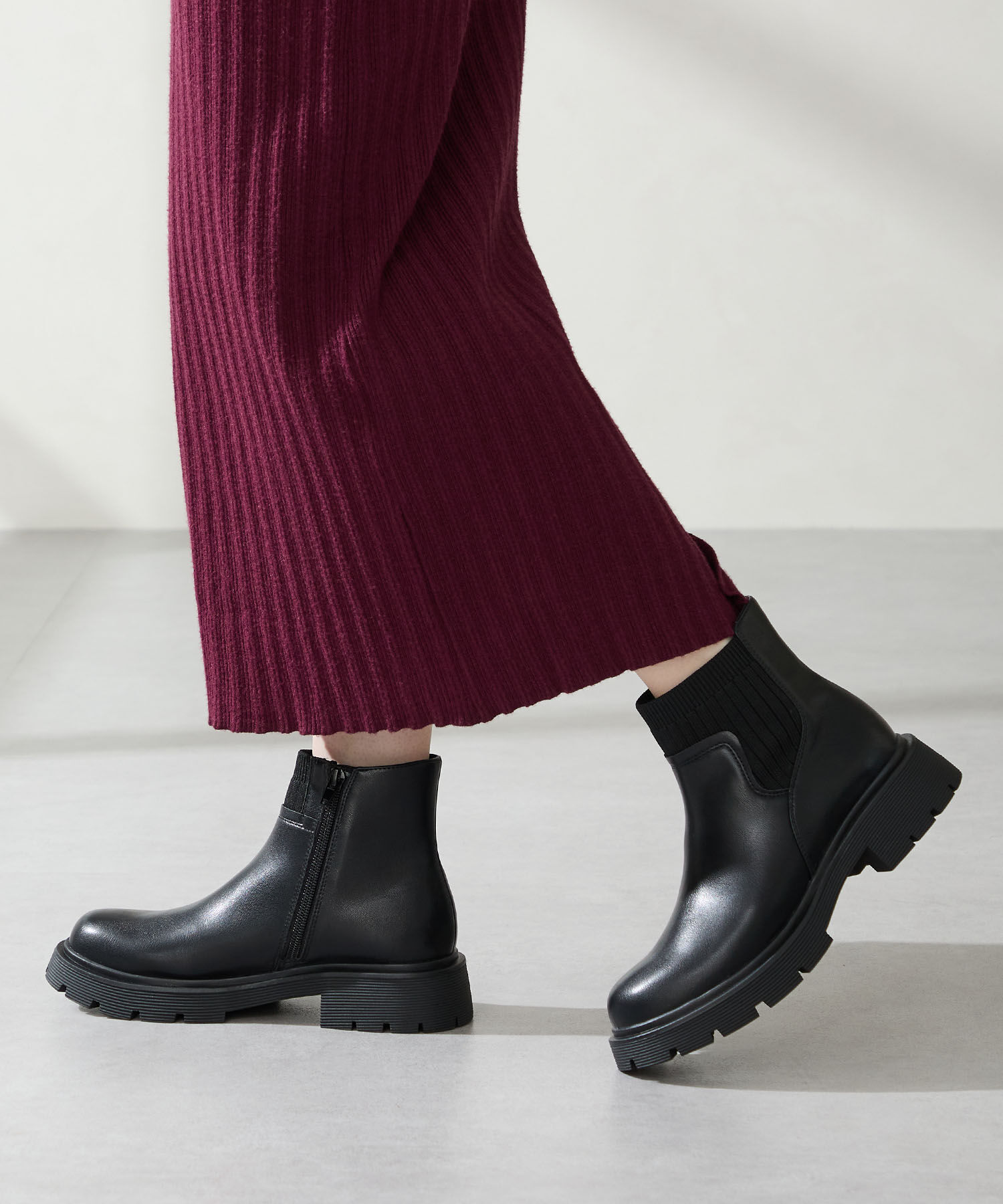 ORiental TRaffic「ニット ドッキング タンクソール ブーツ /51412」|ショートブーツ|