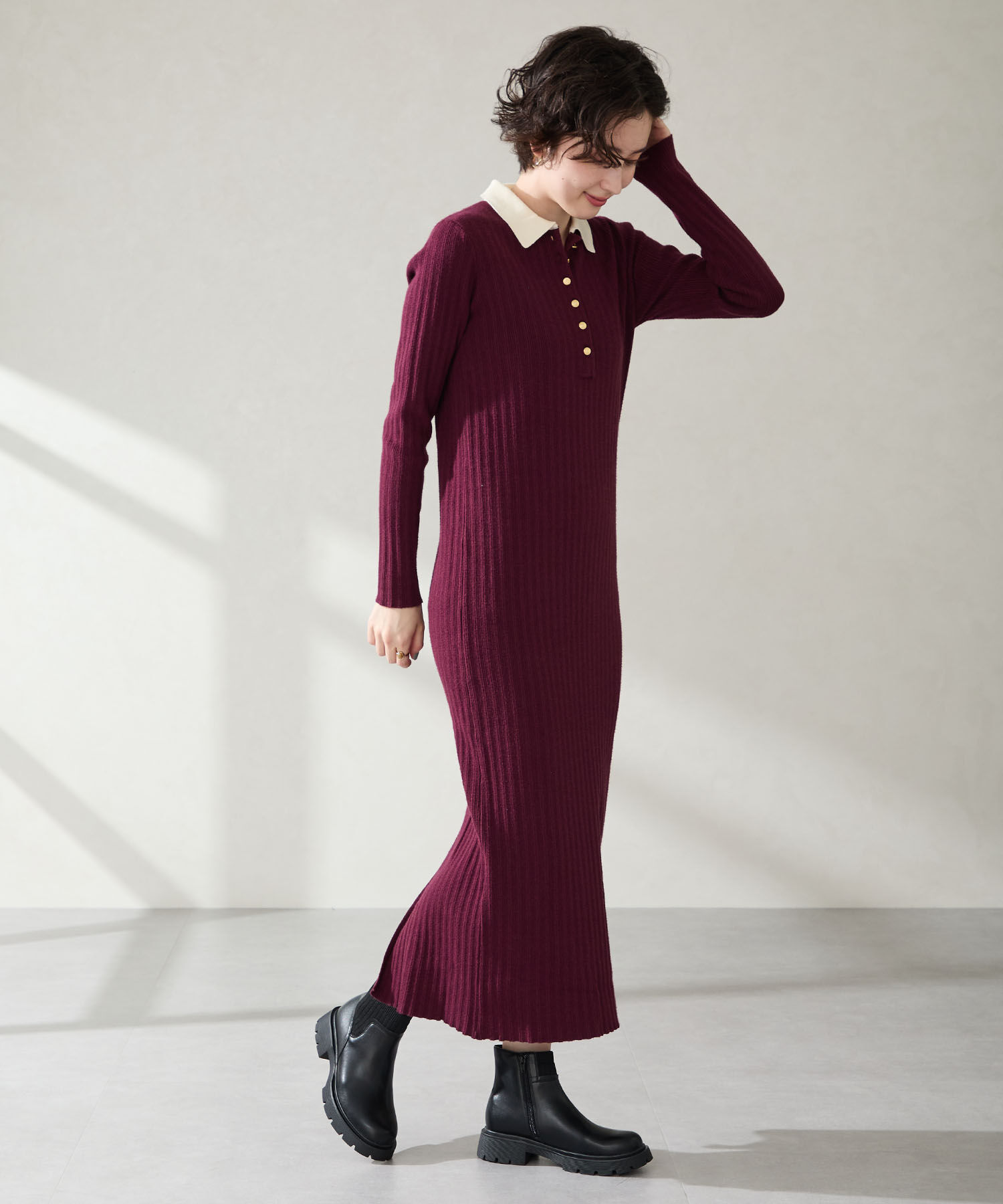 ORiental TRaffic「ニット ドッキング タンクソール ブーツ /51412」|ショートブーツ|