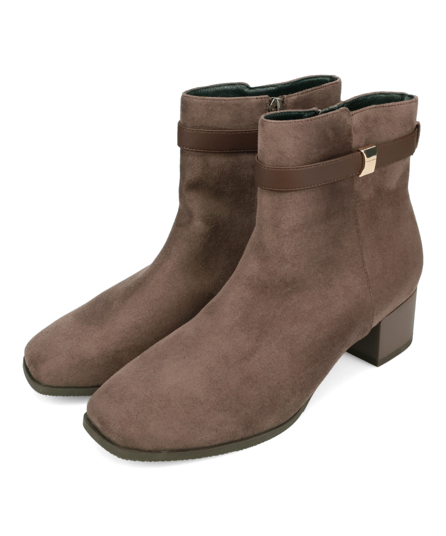 WA Oriental TRaffic「サイドベルトパーツ スエードブーツ /52404 厚手クッション」|ショートブーツ|BROWN