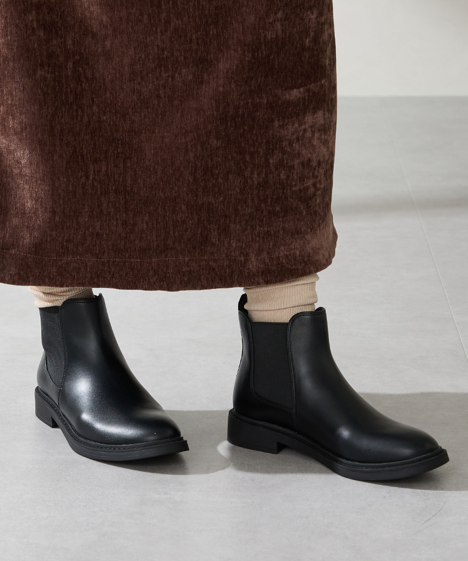 WA Oriental TRaffic「アーモンドトゥ フラット サイドゴアブーツ /52405 ショートブーツ」|ショートブーツ|