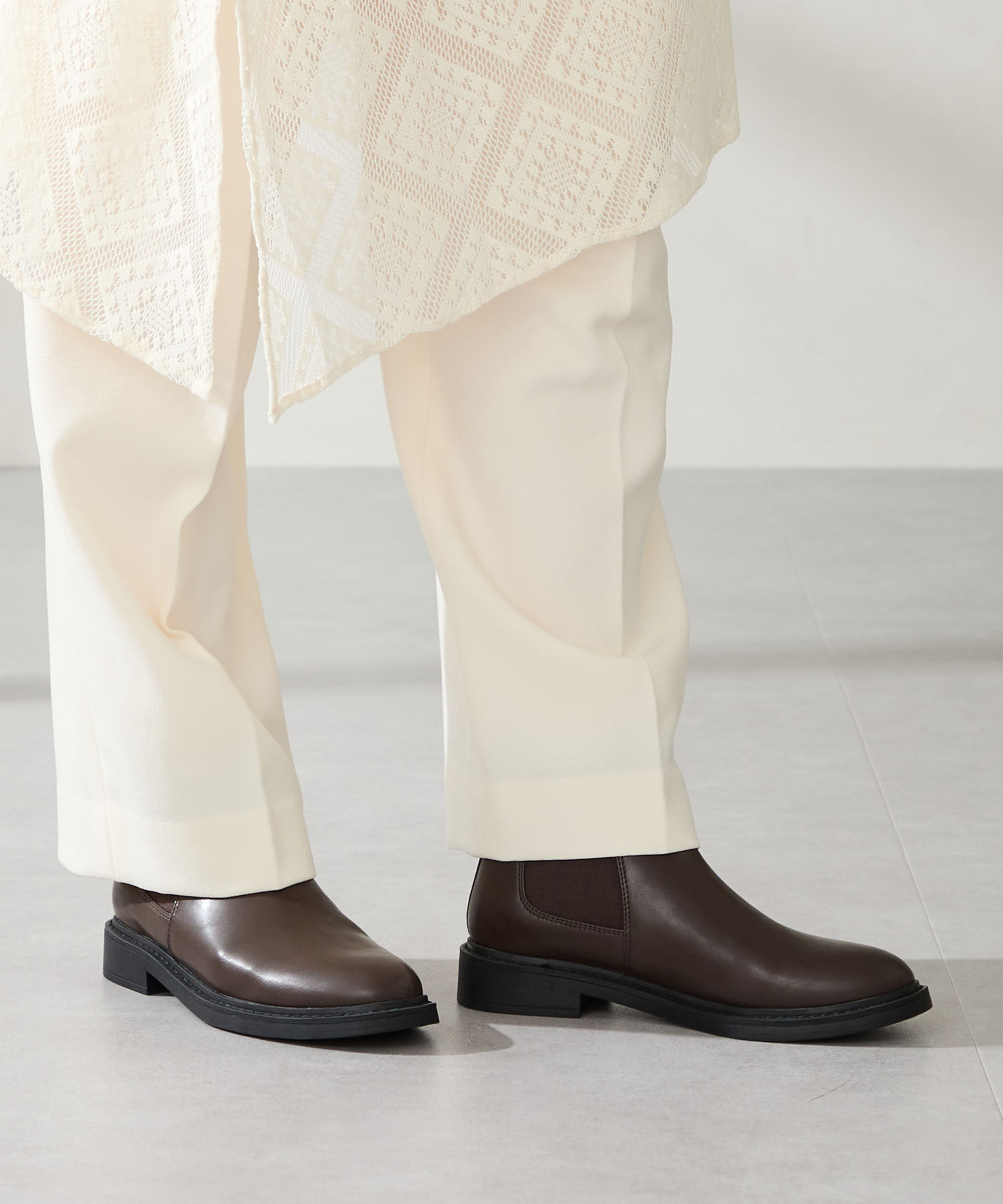 WA Oriental TRaffic「アーモンドトゥ フラット サイドゴアブーツ /52405 ショートブーツ」|ショートブーツ|