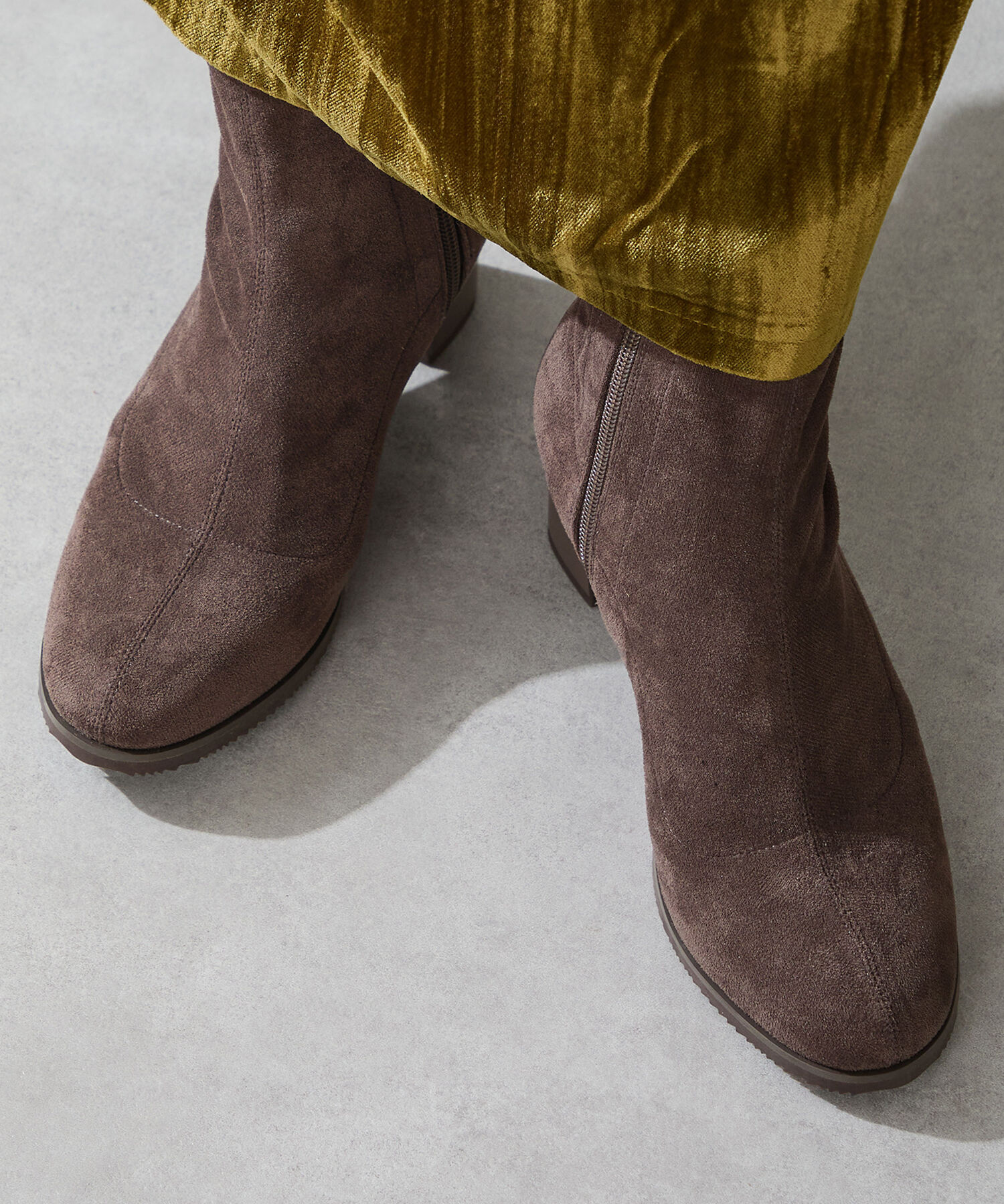 WA Oriental TRaffic「チャンキーヒール ストレッチブーツ /52406 スエードブーツ」|ショートブーツ|