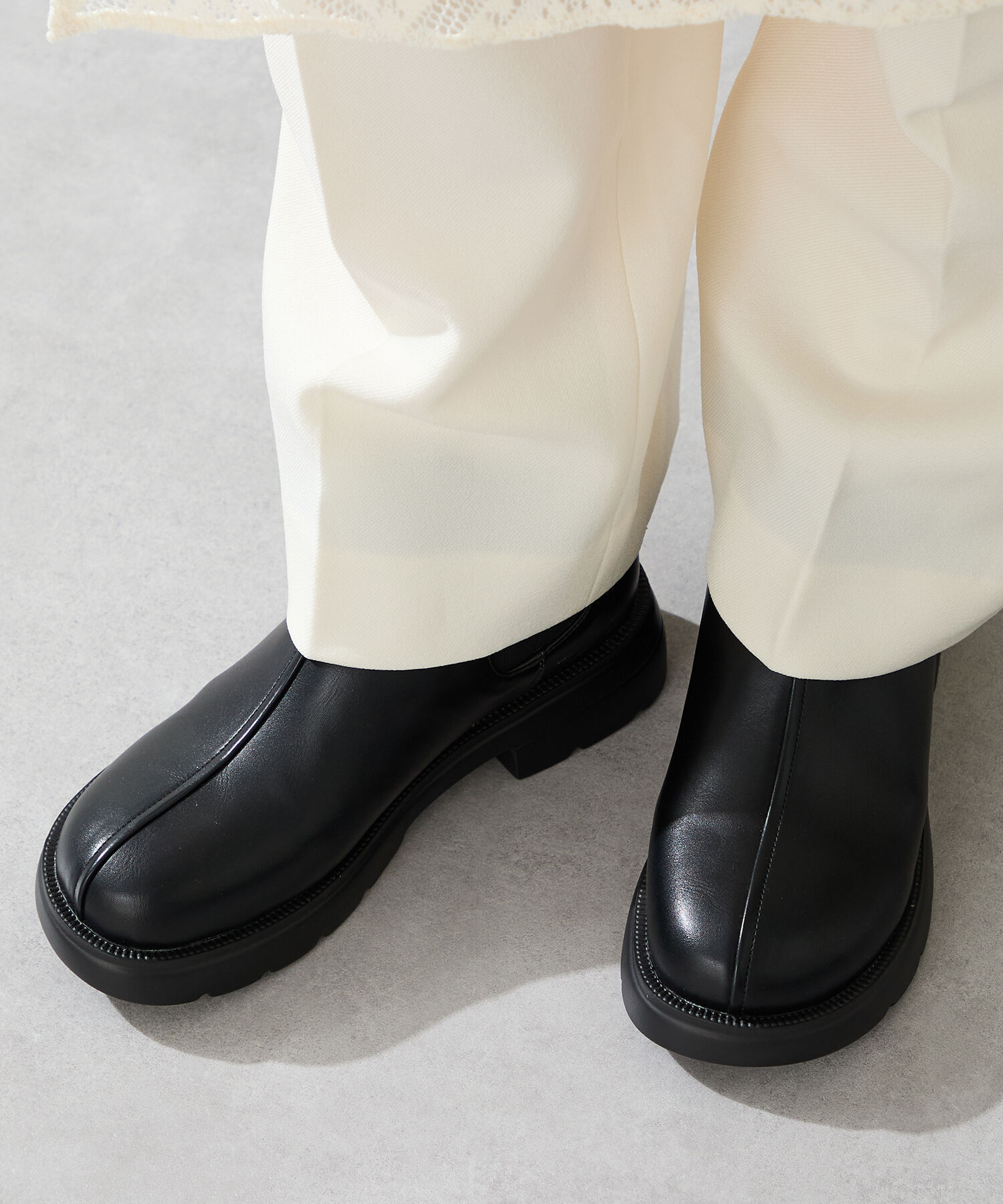 ORiental TRaffic「ラウンドトゥ サイドゴアブーツ /51414」|ショートブーツ|BLACK