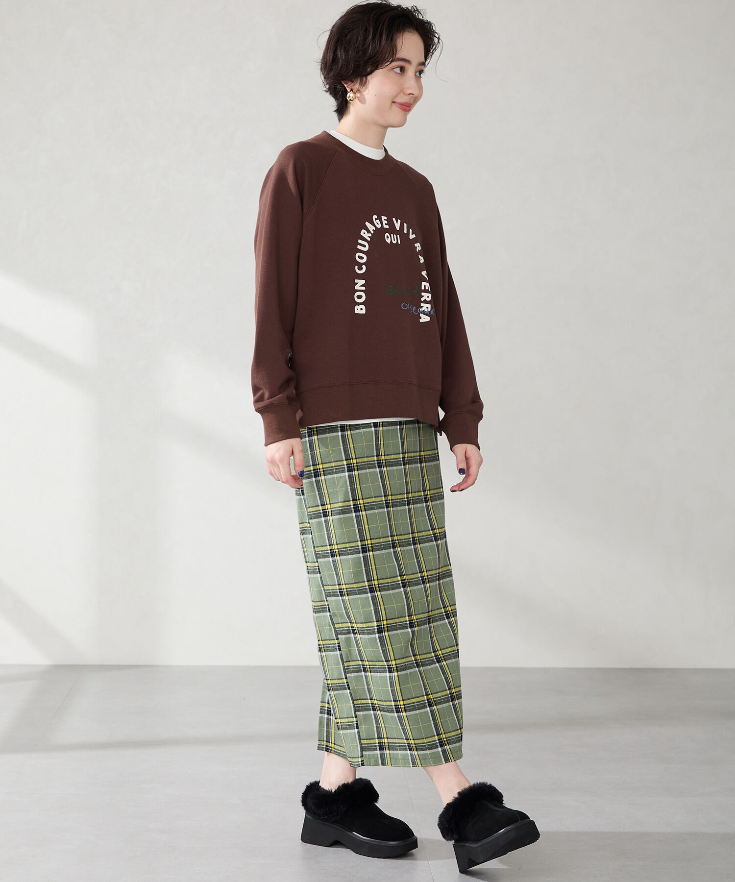 ORiental TRaffic「【 厚底 ・ 美脚 】 ムートン サボ /51325 ファー レオパード 防寒 」|サンダル|