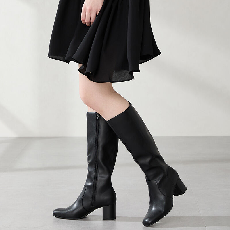 ORiental TRaffic「スクエアトゥチャンキーヒールロングブーツ/51501」|ロングブーツ|