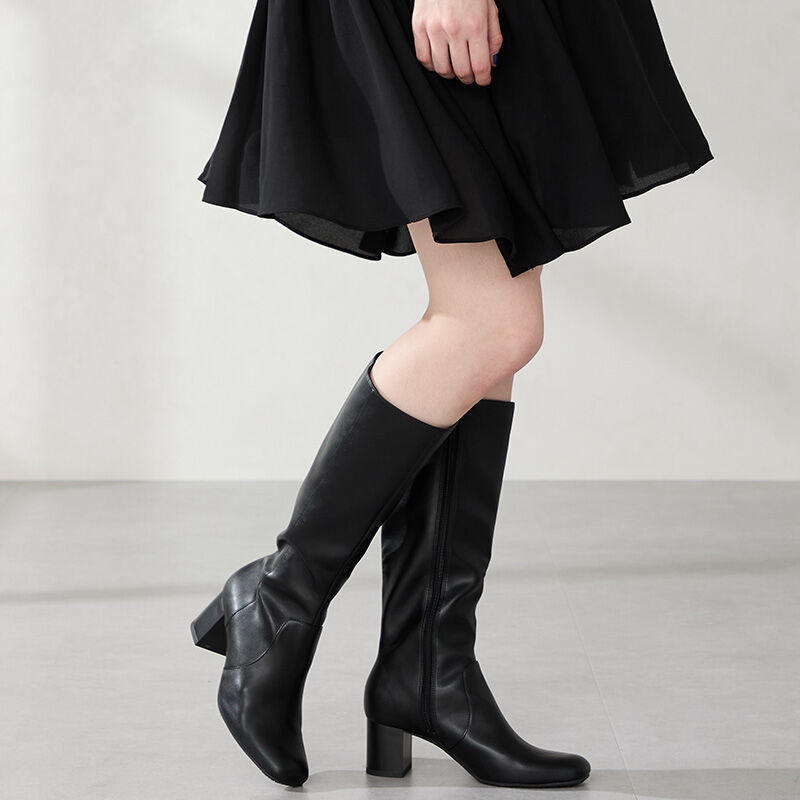 ORiental TRaffic「スクエアトゥチャンキーヒールロングブーツ/51501」|ロングブーツ|