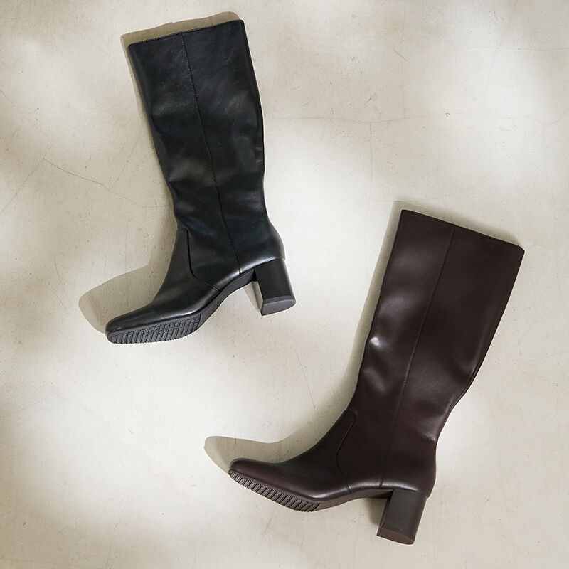 ORiental TRaffic「スクエアトゥチャンキーヒールロングブーツ/51501」|ロングブーツ|