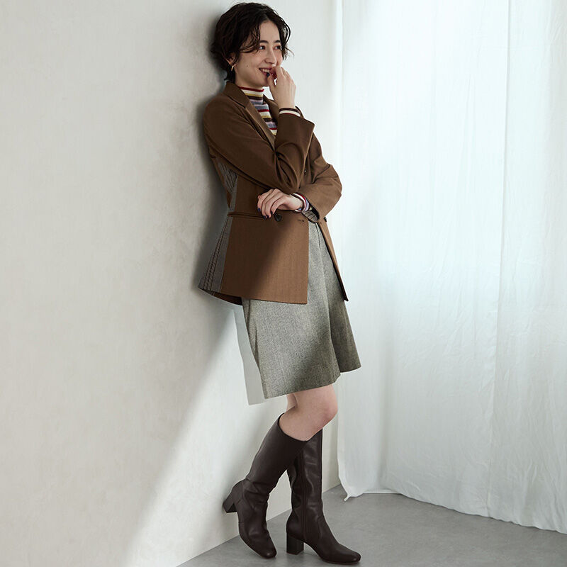 ORiental TRaffic「スクエアトゥチャンキーヒールロングブーツ/51501」|ロングブーツ|