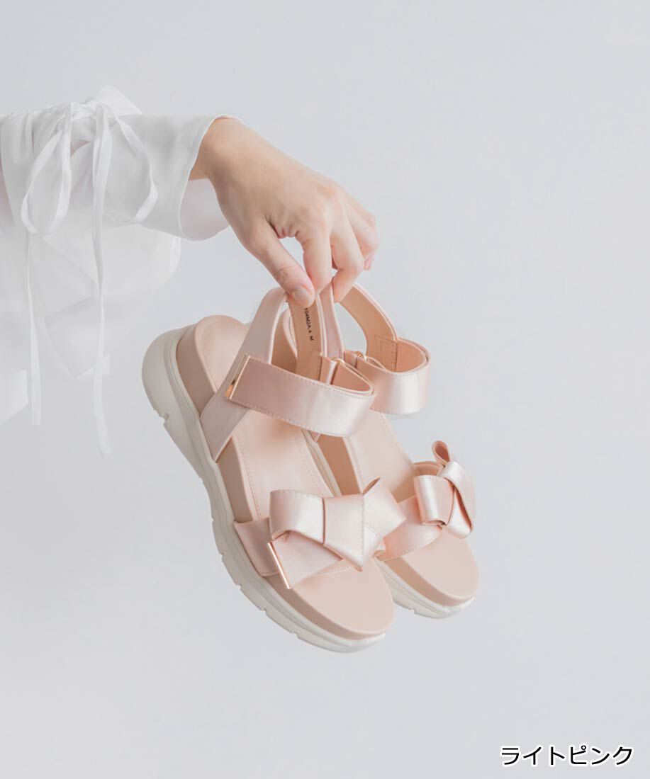  「リボンスポーツサンダル」|サンダル|ライトピンク