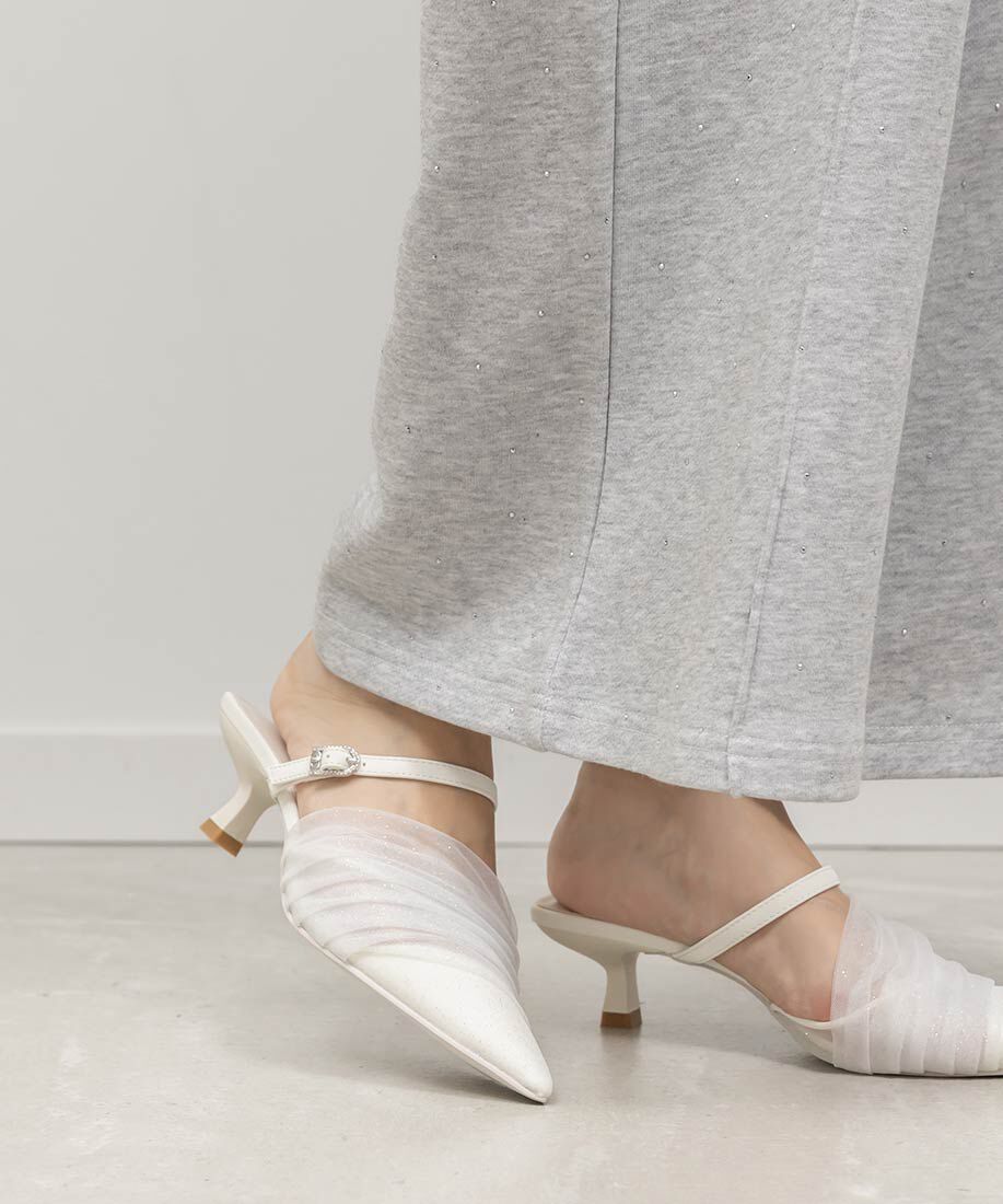  「シアーギャザーミュールパンプス」|パンプス|