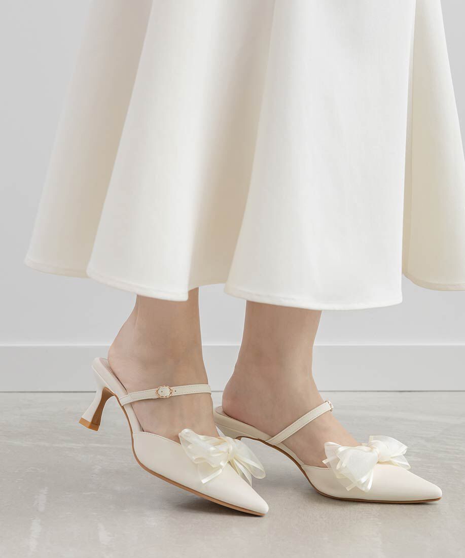  「2WAY シアーリボンミュールパンプス」|パンプス|