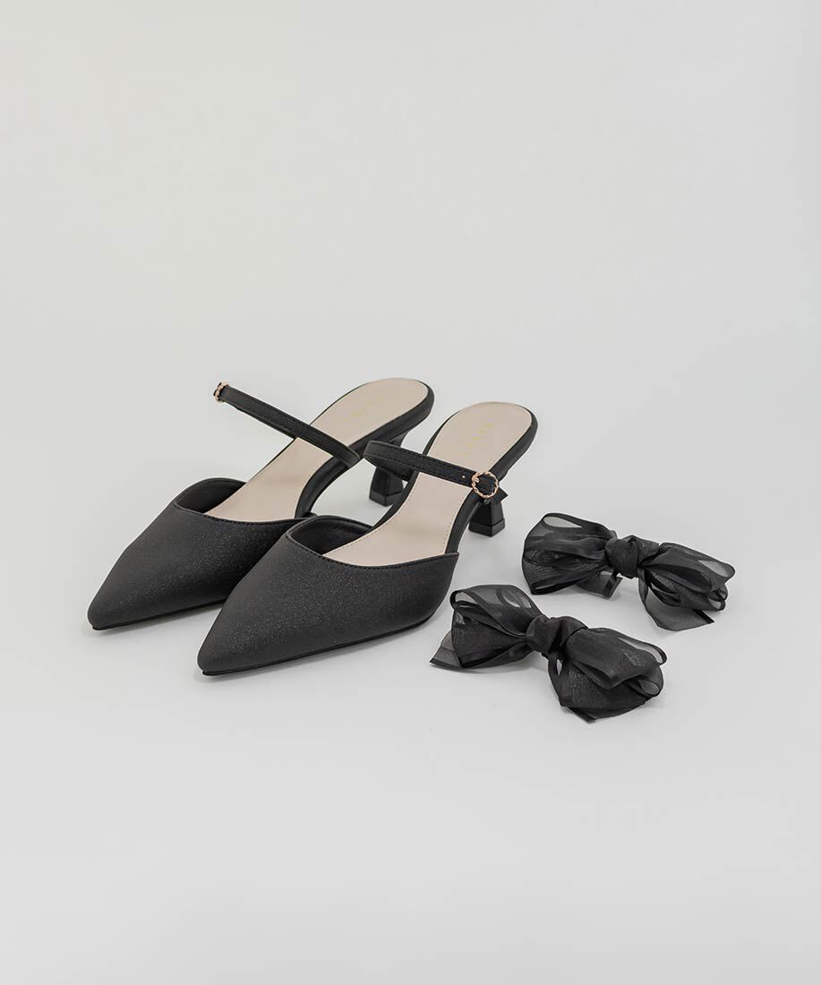  「2WAY シアーリボンミュールパンプス」|パンプス|