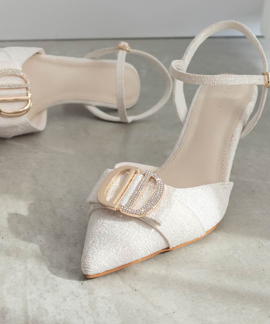  「ビジューパーツストラップパンプス」|パンプス|