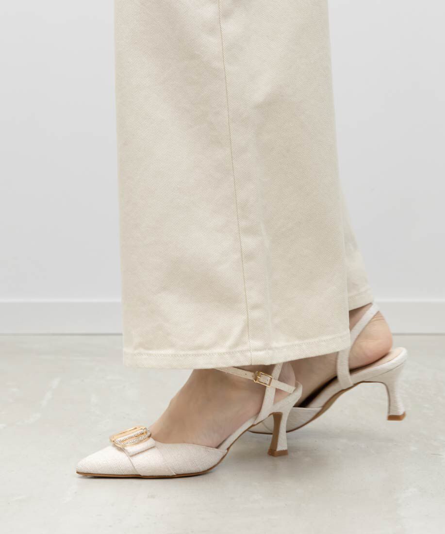  「ビジューパーツストラップパンプス」|パンプス|