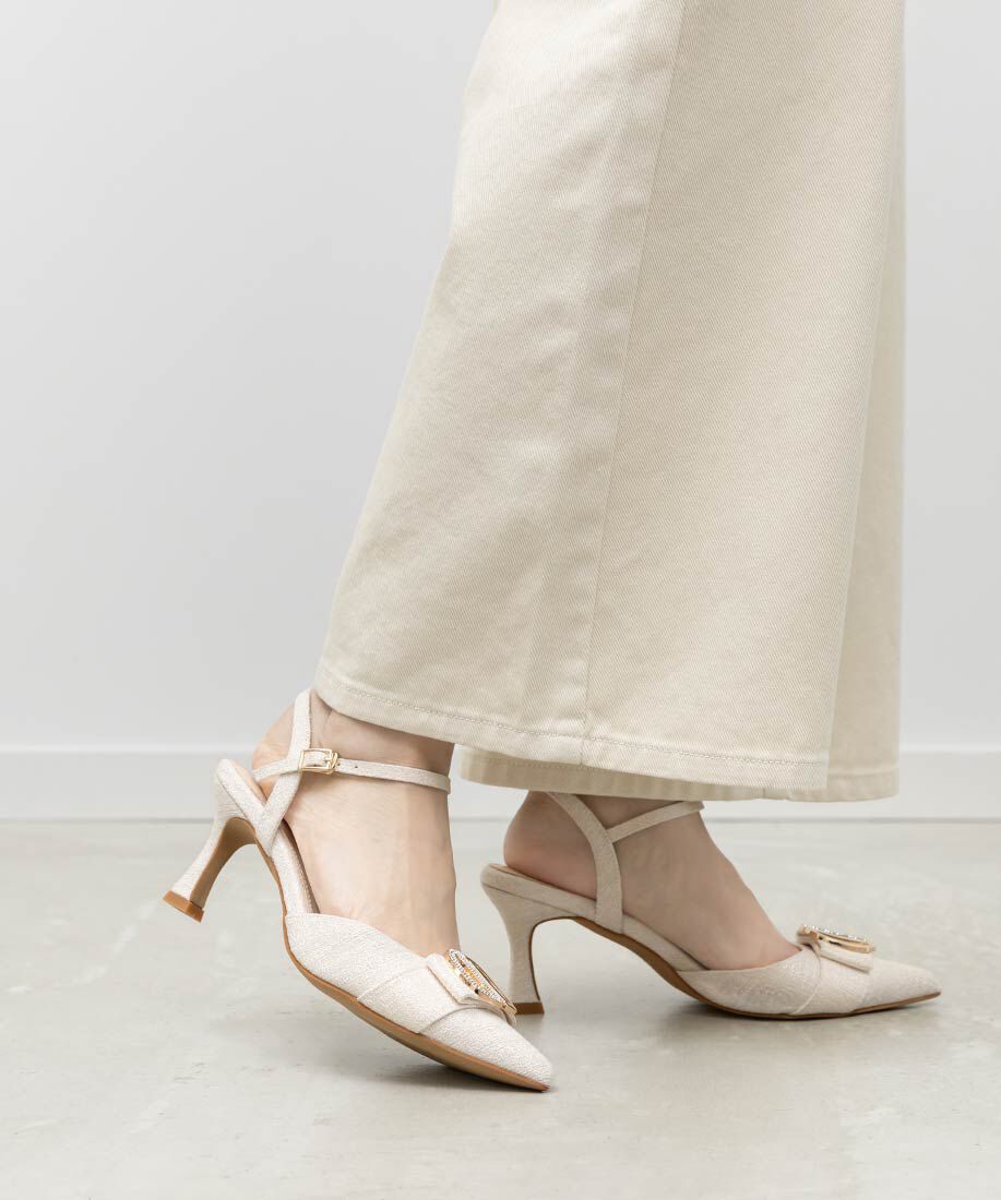  「ビジューパーツストラップパンプス」|パンプス|