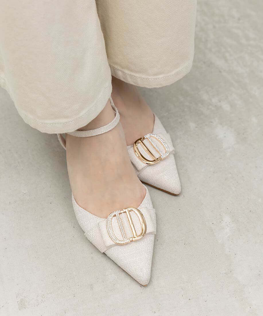  「ビジューパーツストラップパンプス」|パンプス|