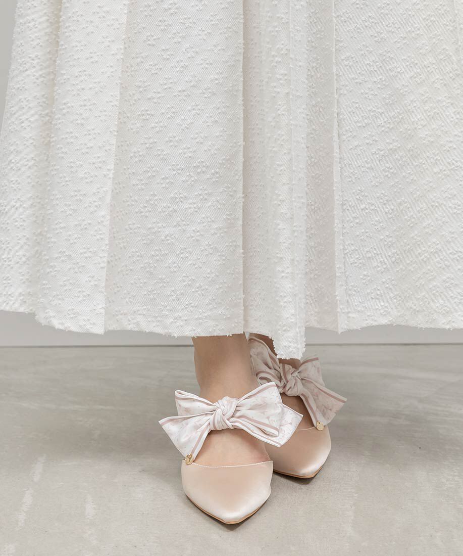  「スカーフリボンミュールパンプス」|パンプス|