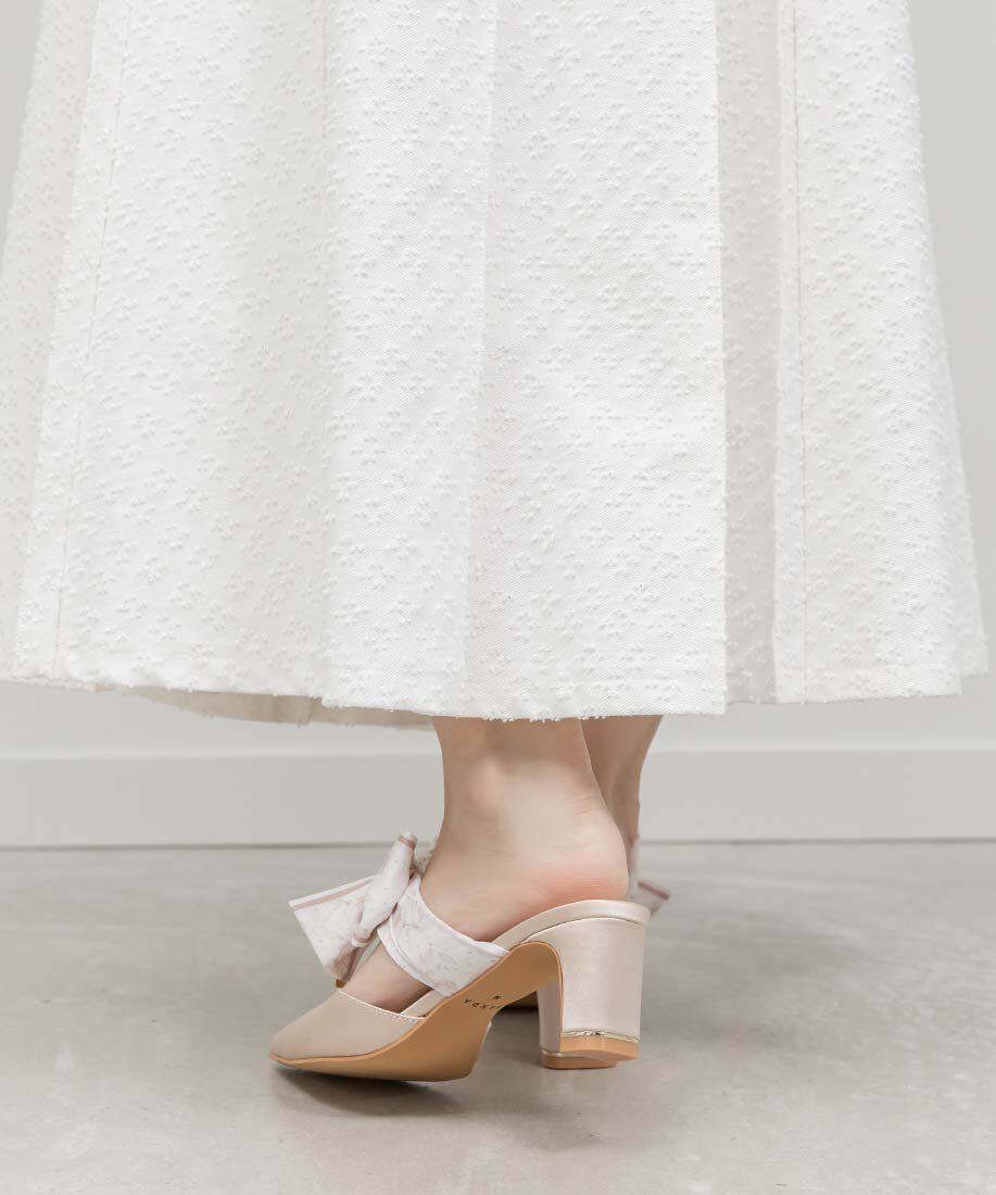  「スカーフリボンミュールパンプス」|パンプス|