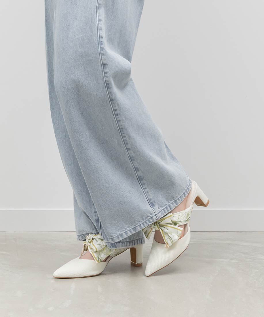  「スカーフリボンミュールパンプス」|パンプス|