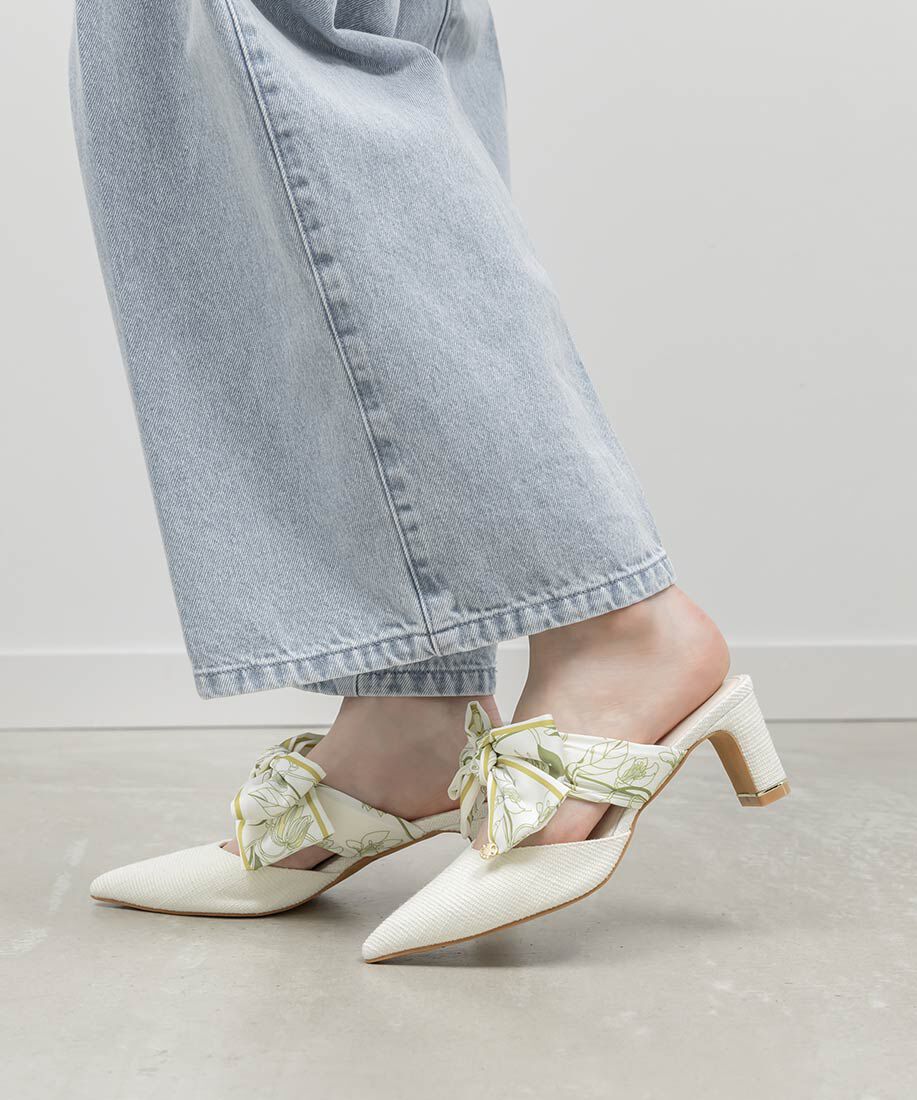  「スカーフリボンミュールパンプス」|パンプス|