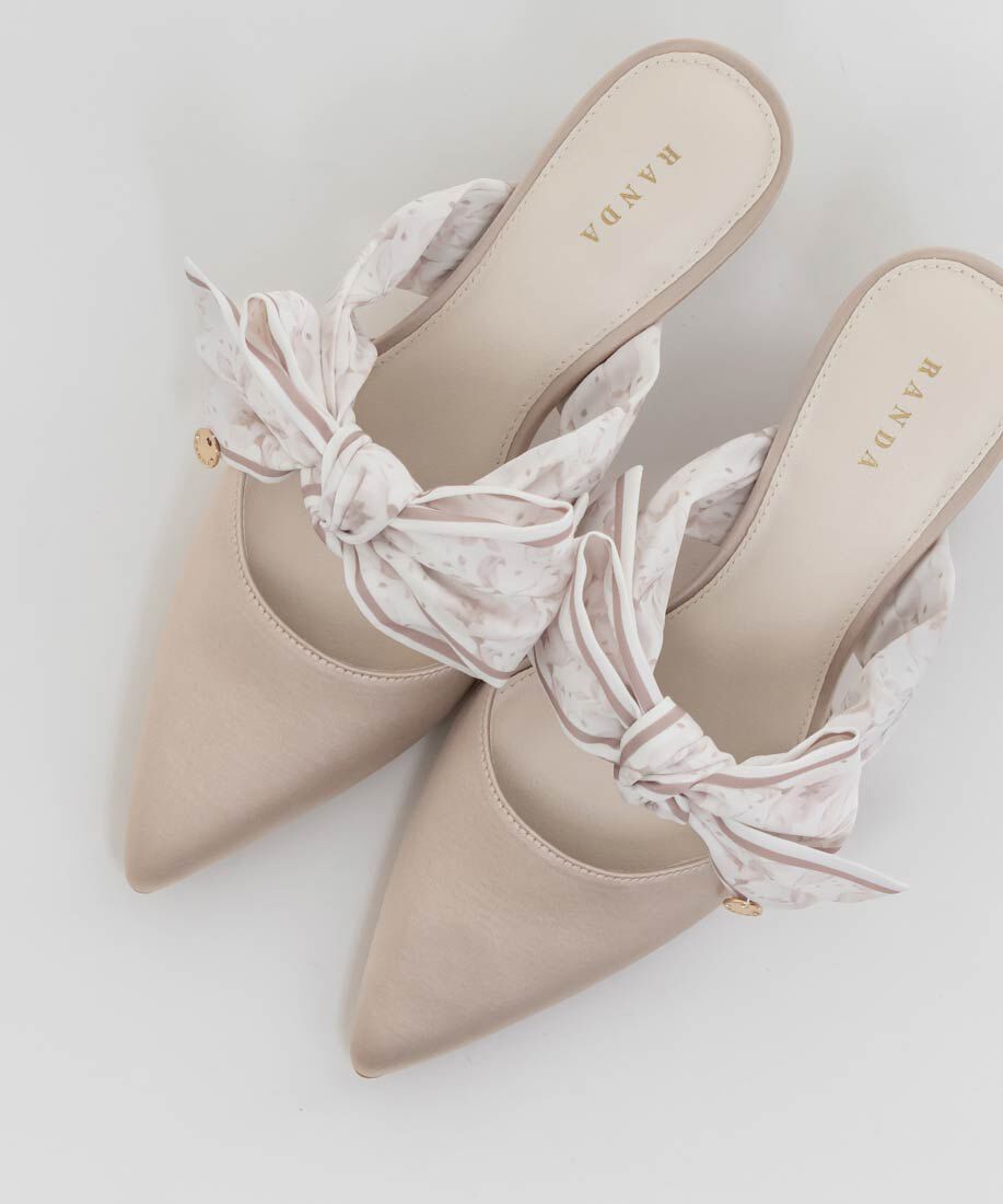  「スカーフリボンミュールパンプス」|パンプス|