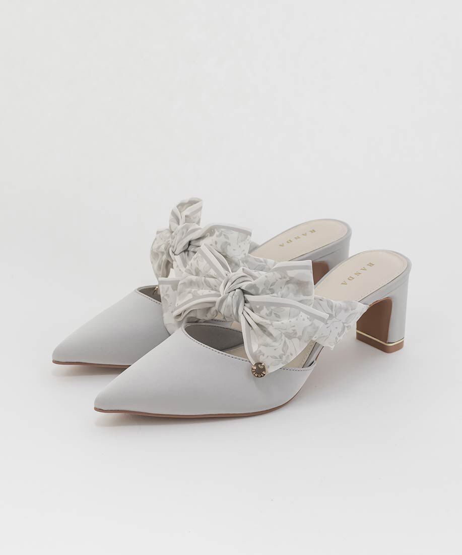  「スカーフリボンミュールパンプス」|パンプス|